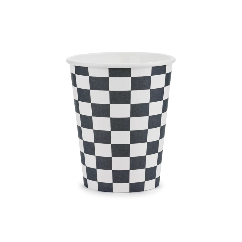 Racing Cars Cups Checkered Flag, 220ml (1pkt / 6pc)