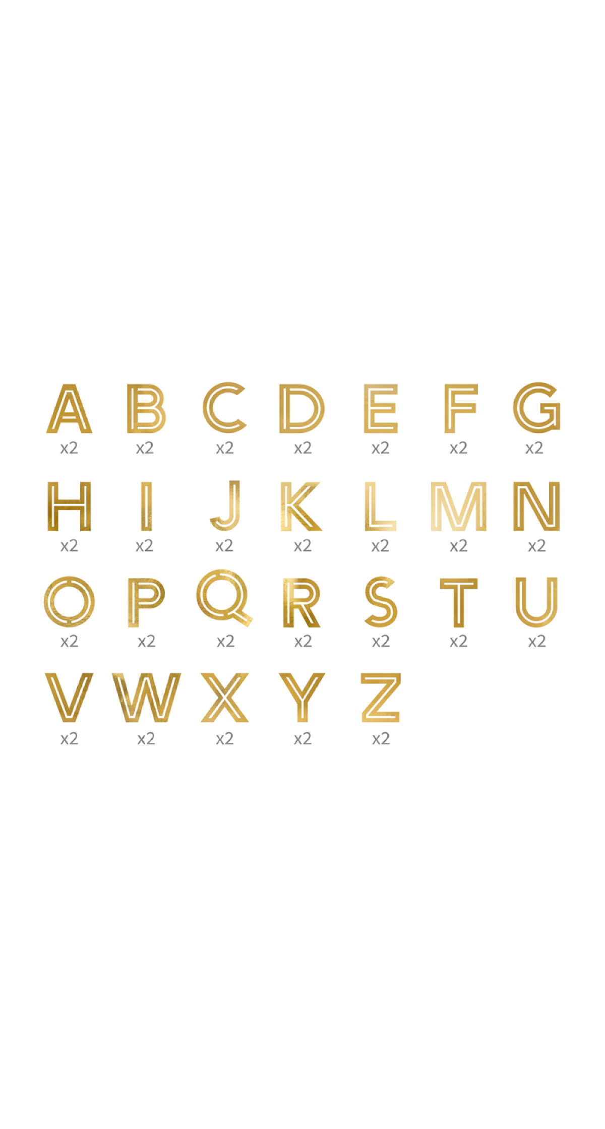 Gold Alphabet Stickers, 4cm (1pkt / 6pc)