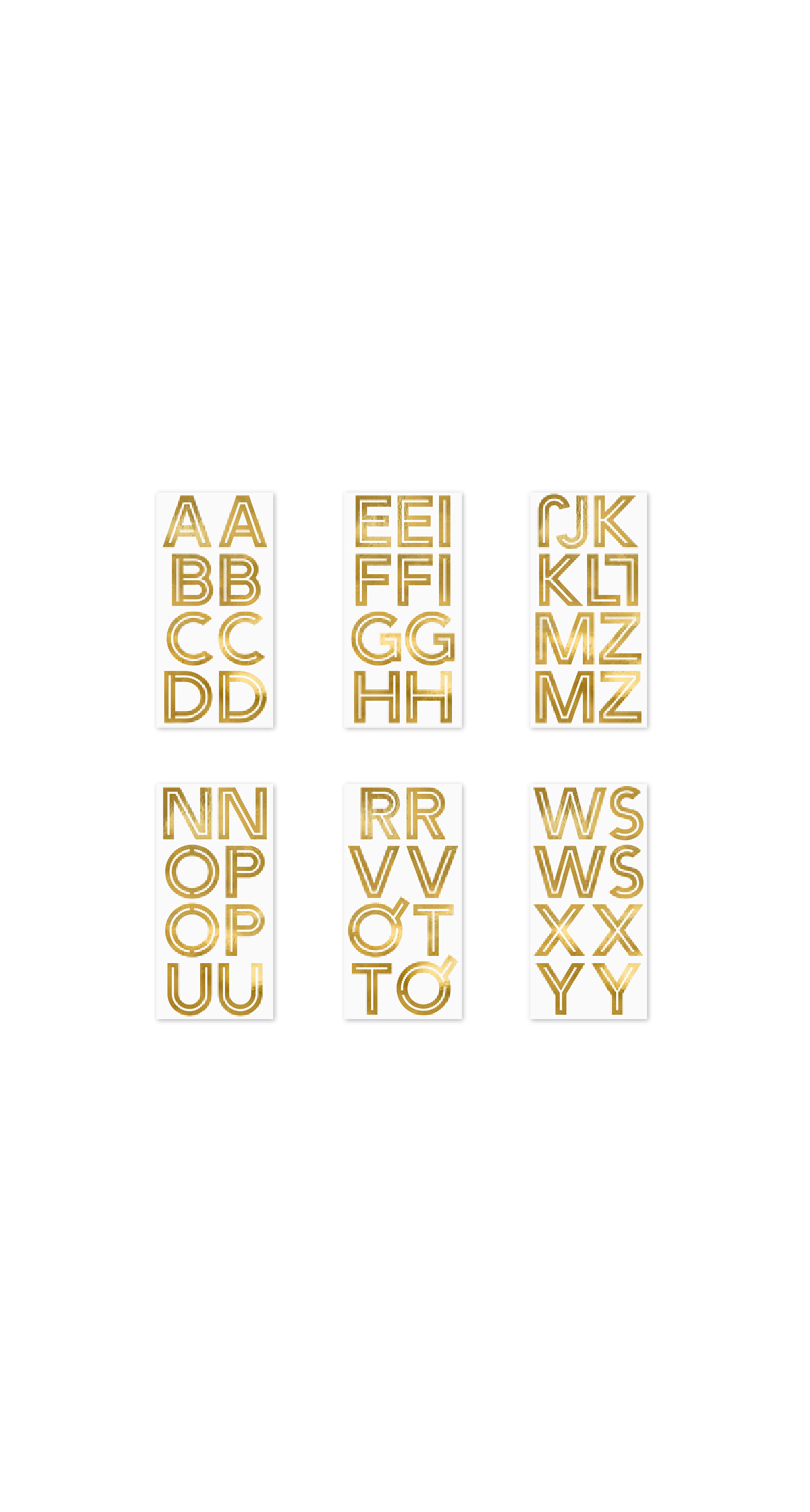 Gold Alphabet Stickers, 4cm (1pkt / 6pc)