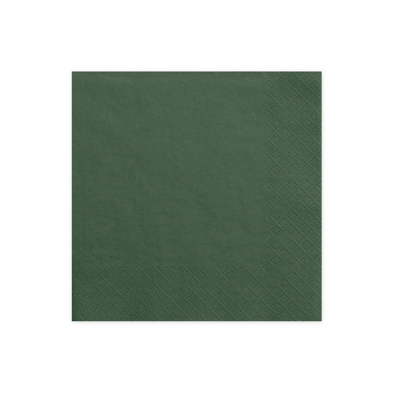 Napkins, 3 Layers, Bottle Green, 33x33cm (1pkt / 20pc)
