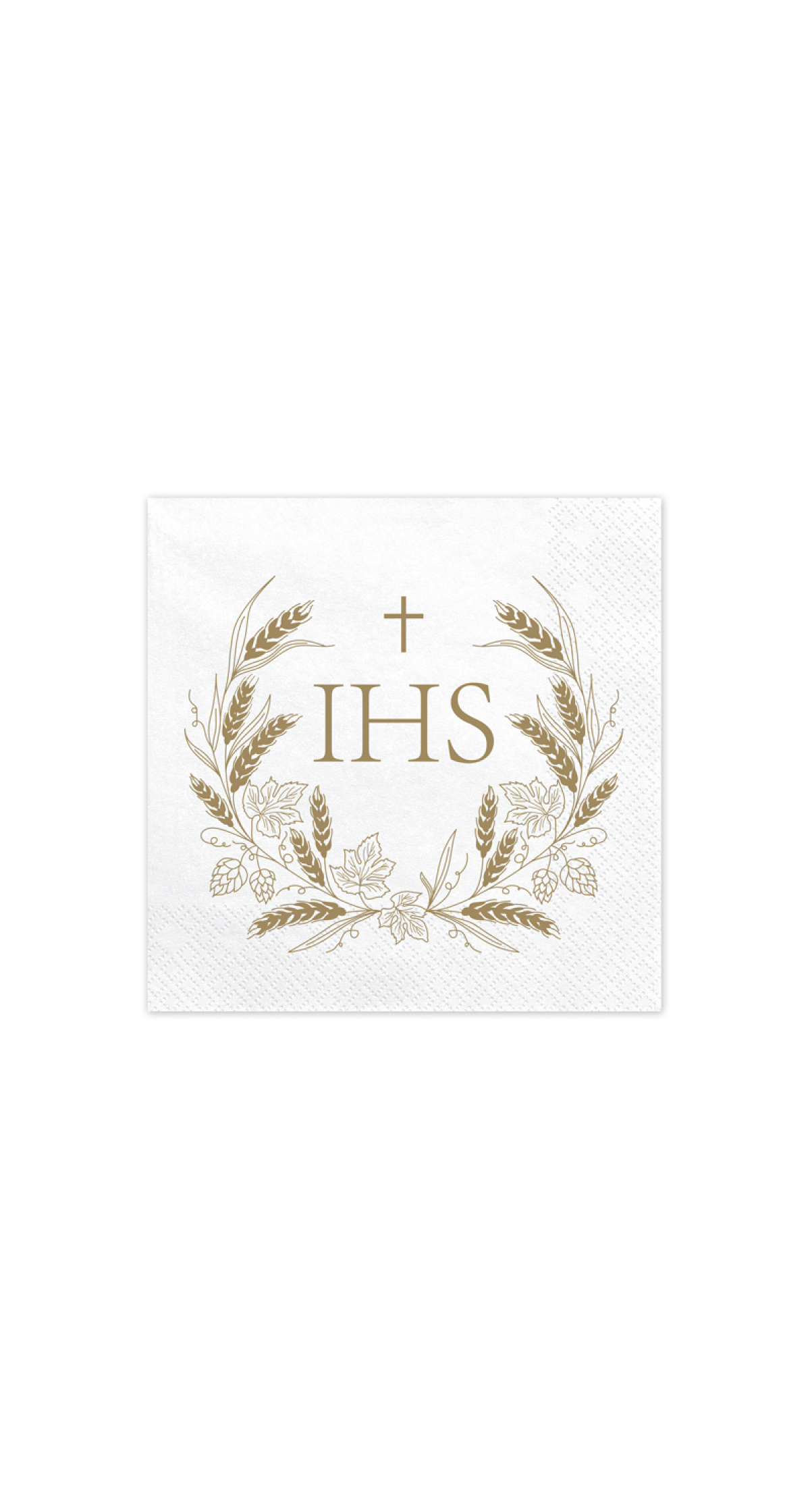 Holy Communion Napkins IHS, 33x33cm, Gold (1pkt / 12pc)