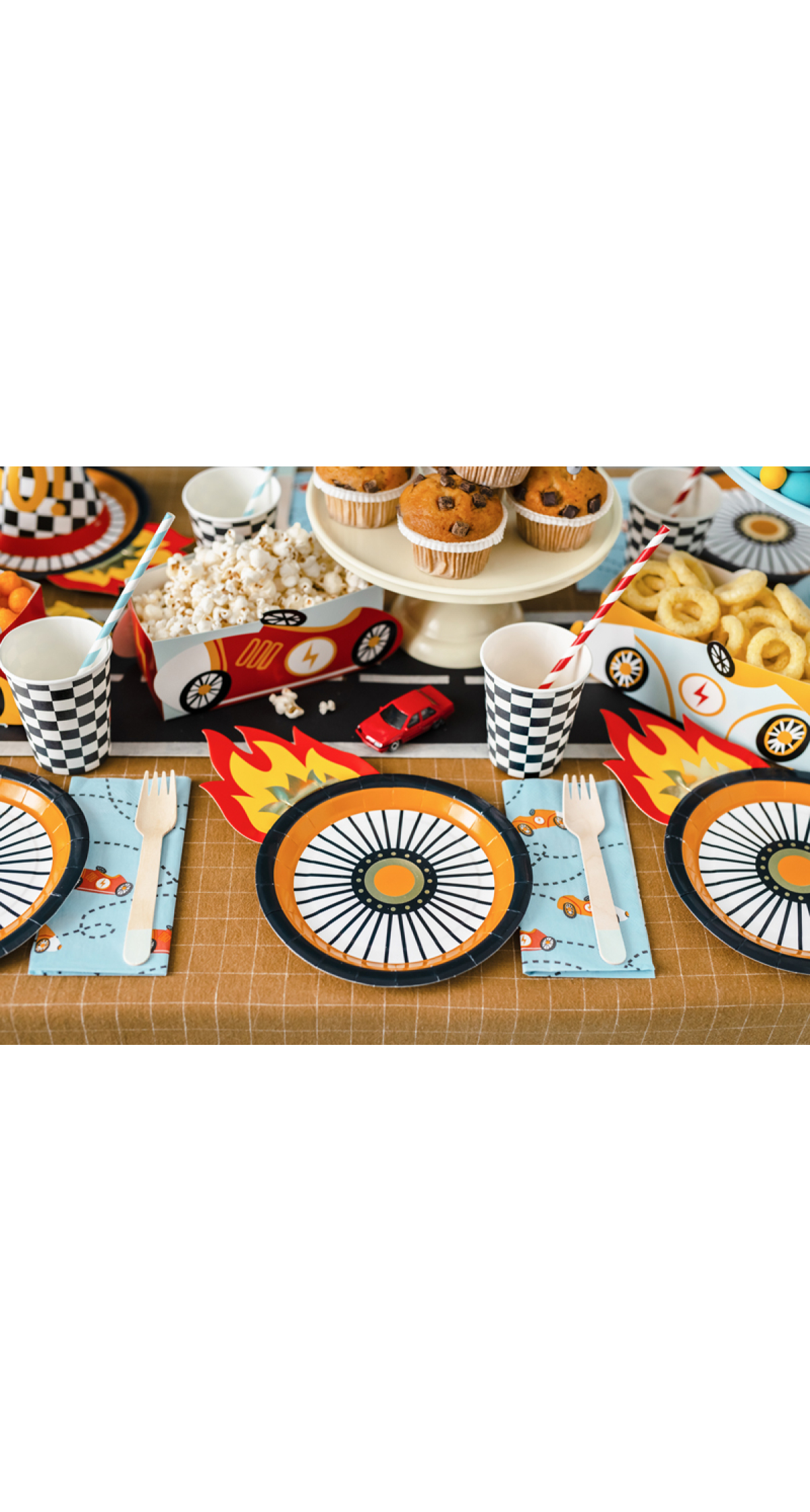 Racing Cars Plates Wheel, 26.5x18cm (1pkt / 6pc)