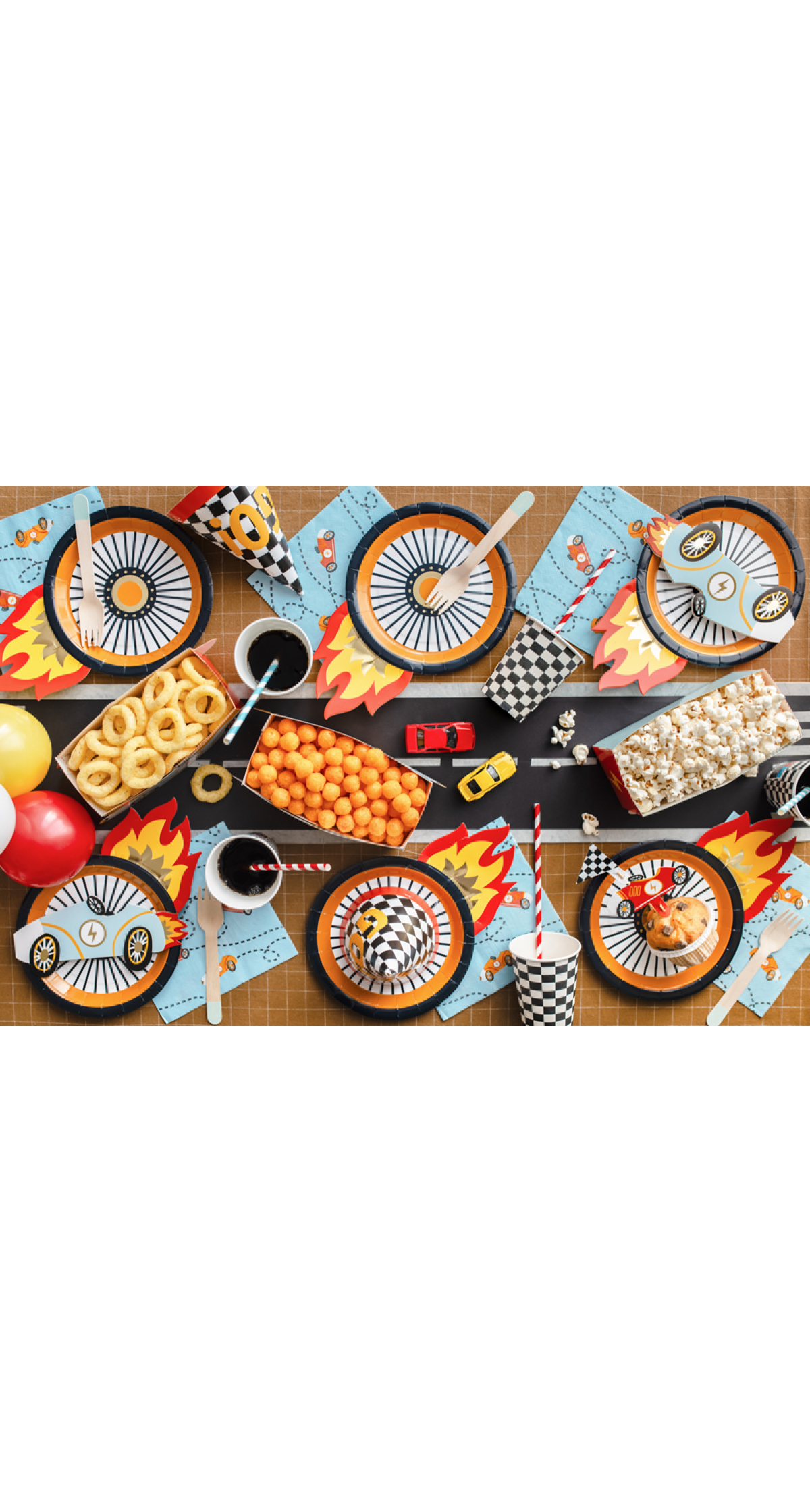 Racing Cars Plates Wheel, 26.5x18cm (1pkt / 6pc)