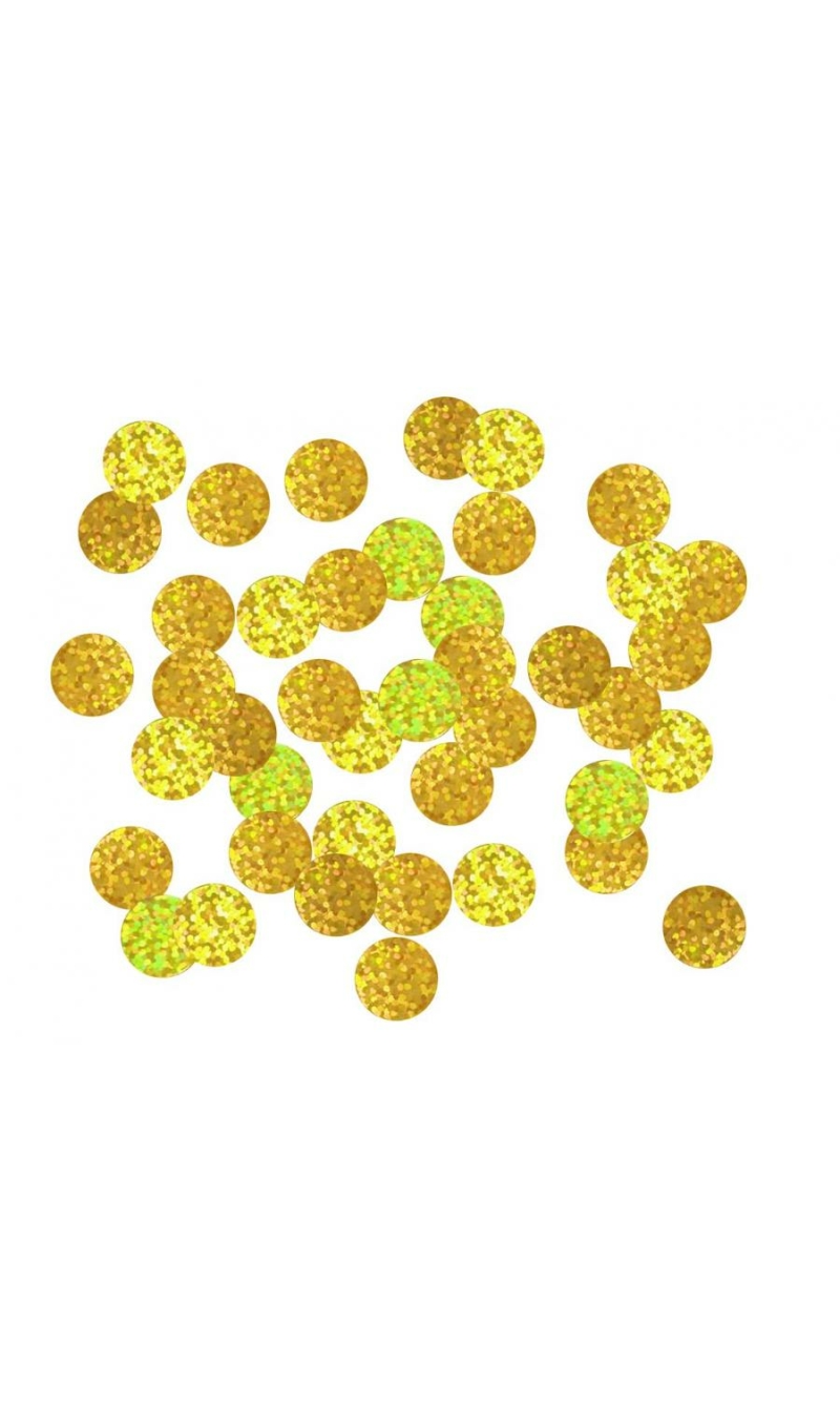 Holographic Gold Foil confetti Circles, 1.5cm - 18g