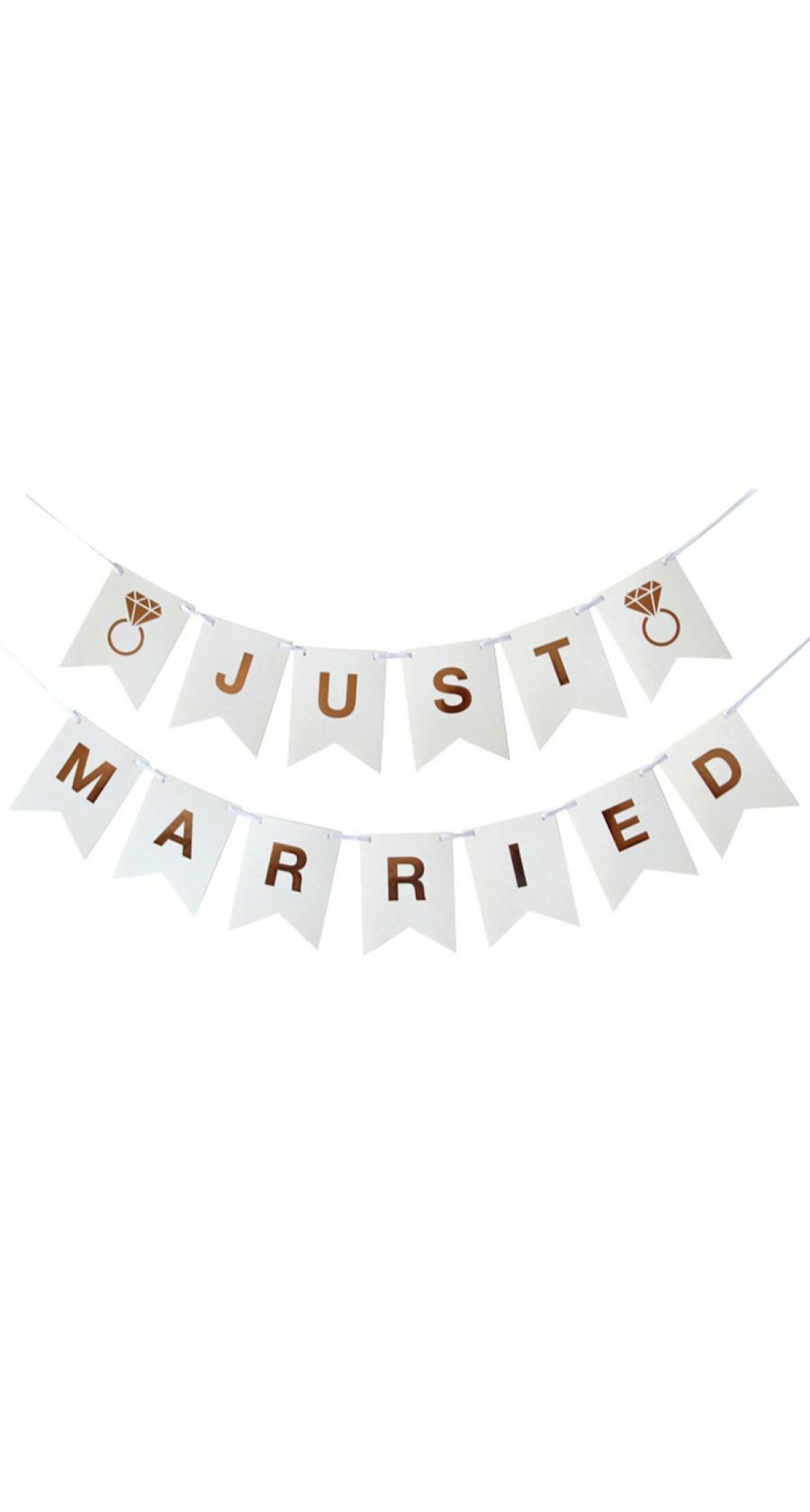 Wedding Paper Garland Just Married 300cm, DIY, Flag's Hight 18cm