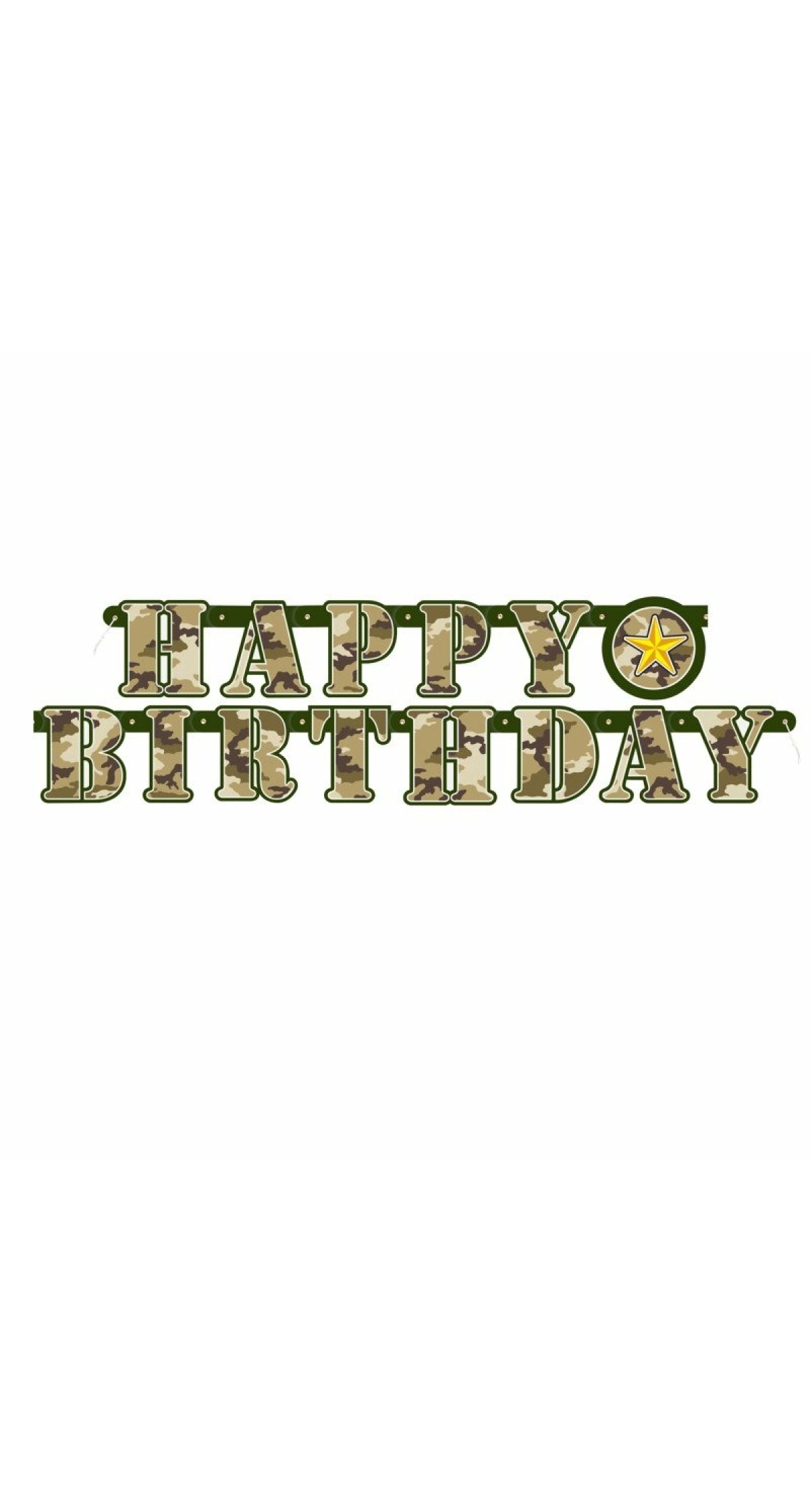 Military Camo Happy Birthday Banner