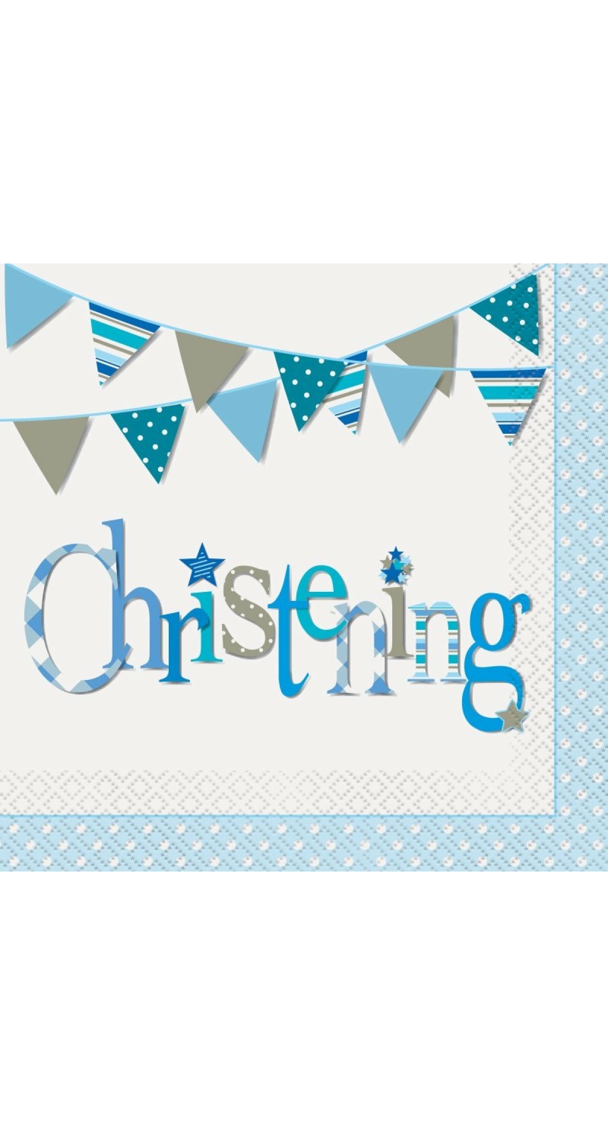 Blue Bunting Christening Luncheon Napkins - 16pk