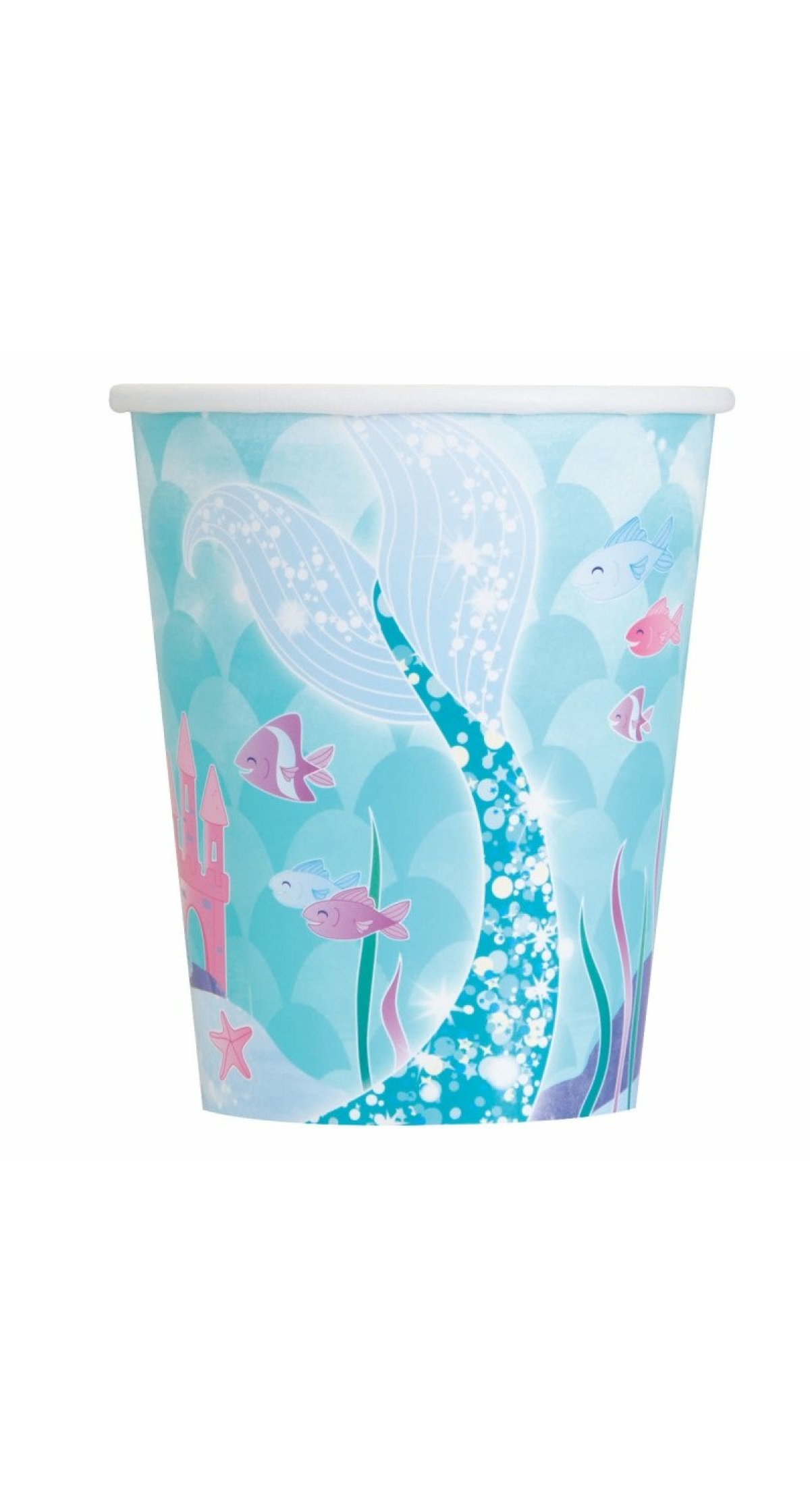 Mermaid 266ml Party Paper Cups - 8pk