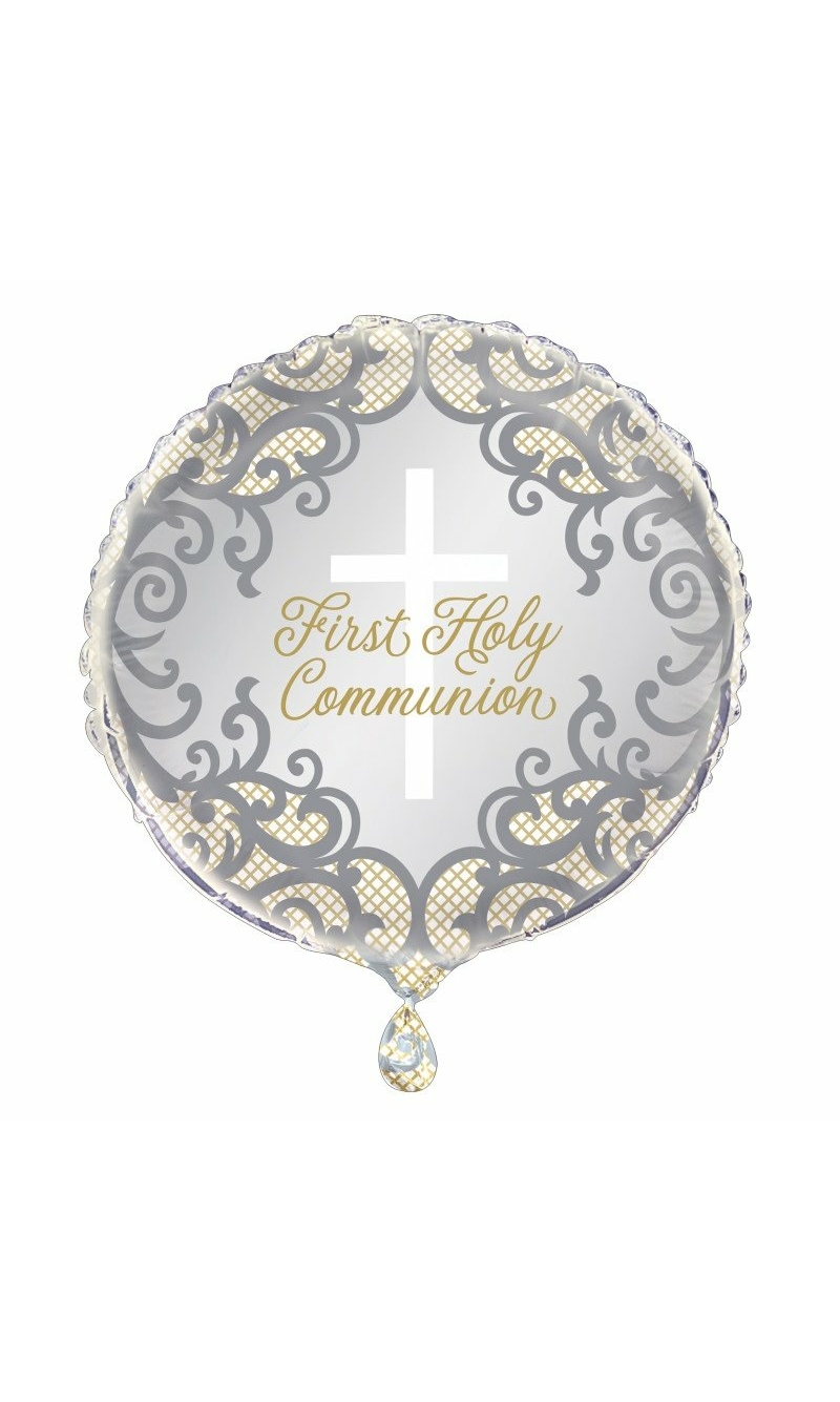 Fancy Gold Cross First Holy Communion 18" Foil Balloon