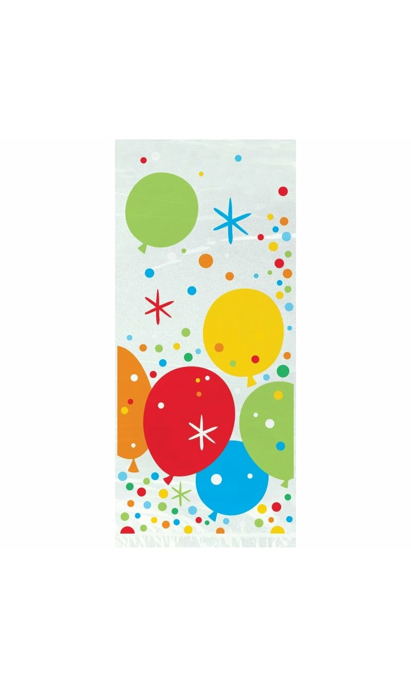 Glitzy Gold Birthday Cellophane Party Bags 12.7 x 28cm - 20pk