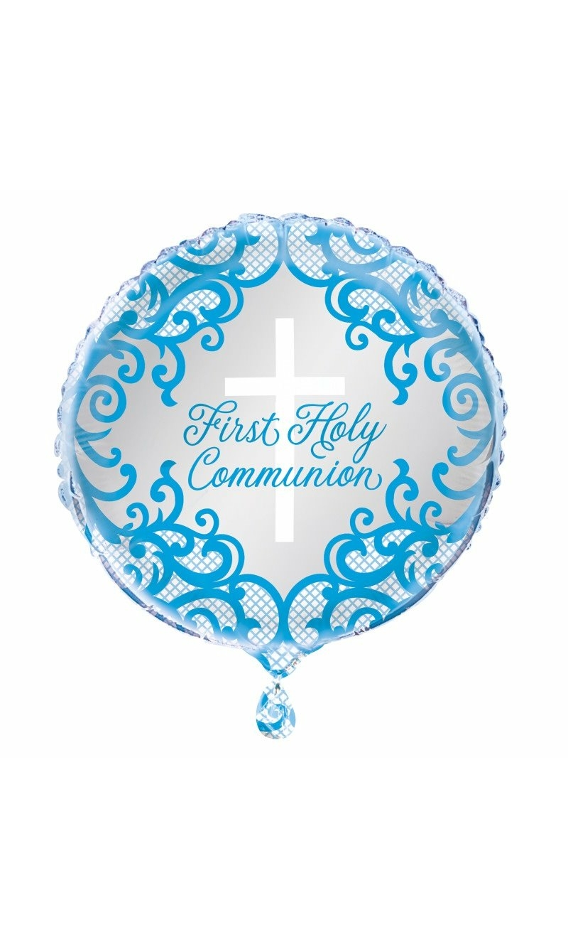 Fancy Blue Cross First Holy Communion 18" Foil Balloon