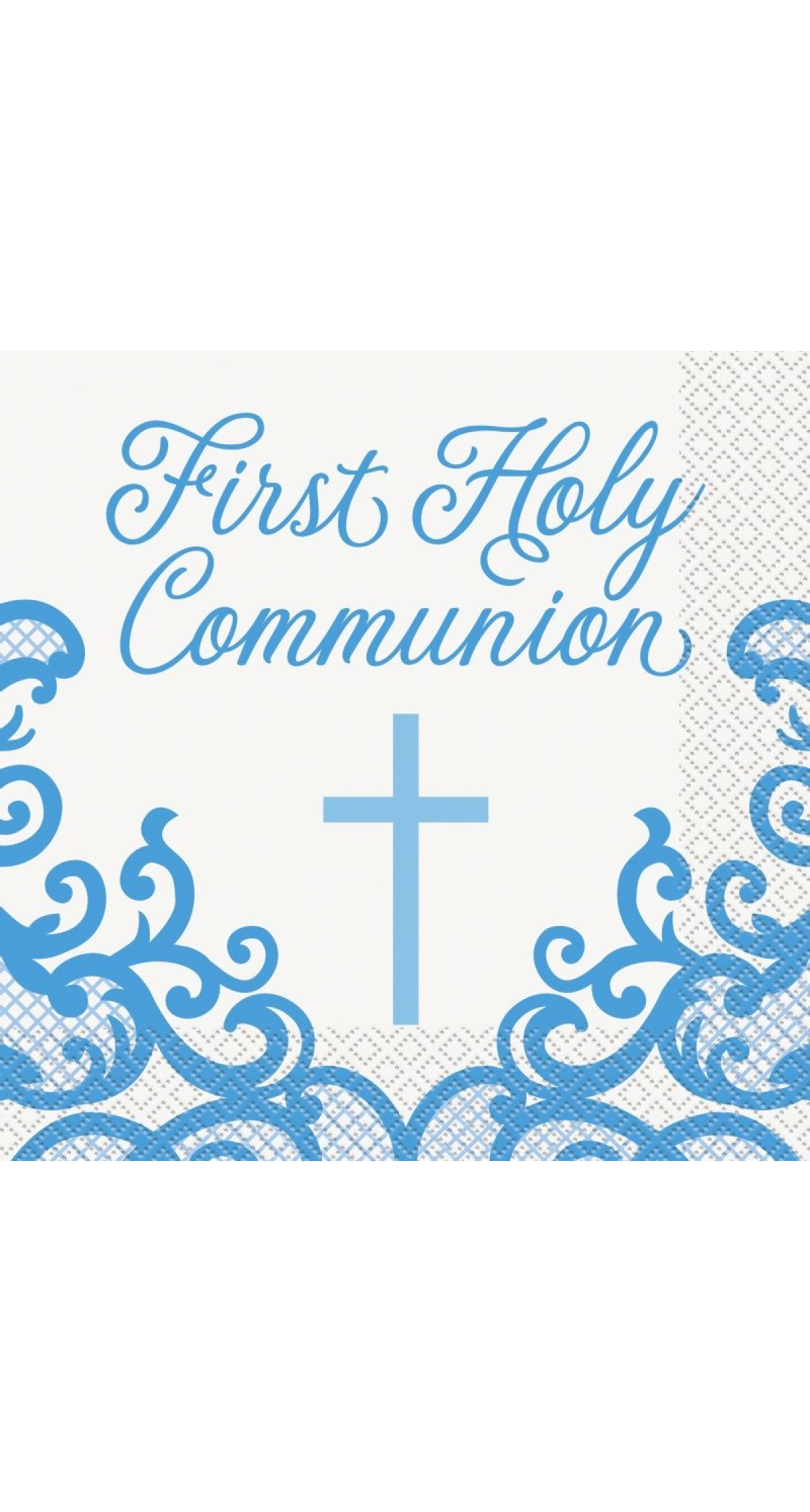 Fancy Blue Cross First Holy Communion Napkins - 16pk