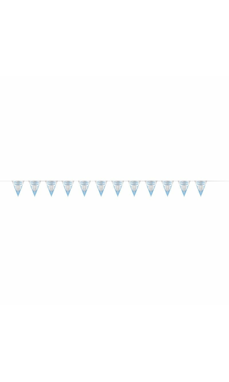 Fancy Blue Cross First Holy Communion Foil Flag Banner - 9ft