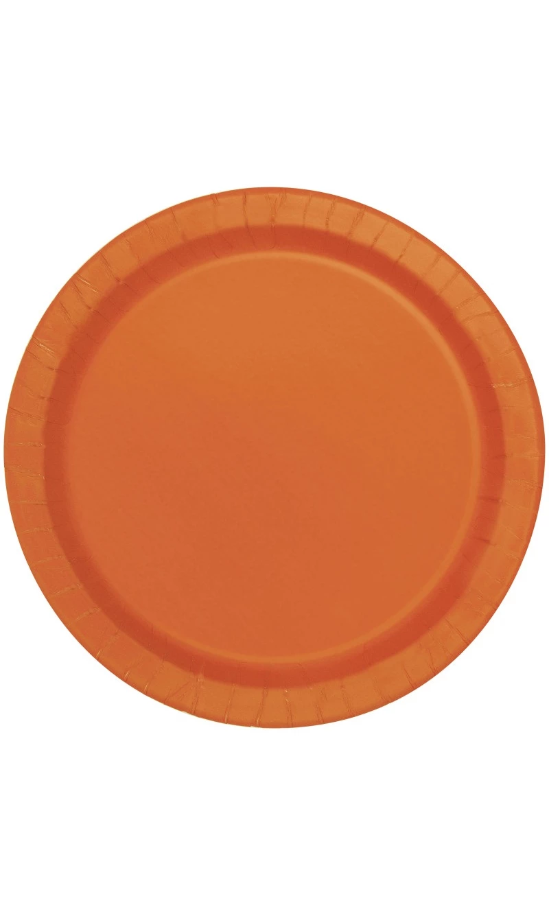 Pumpkin Orange 9 Inch Dinner Plates - 16pk