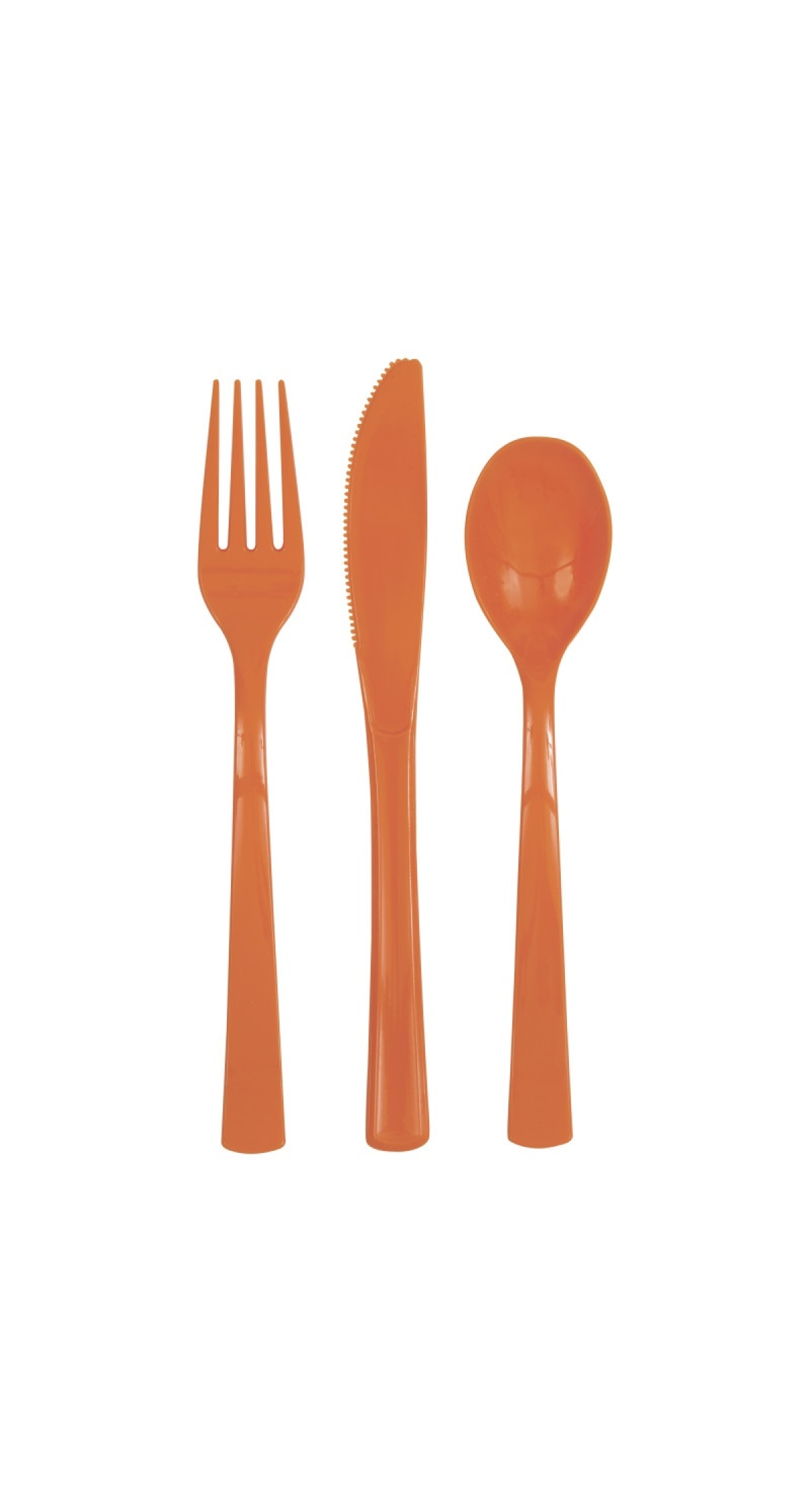 Pumpkin Orange Solid Assorted Plastic Cutlery - 18pk
