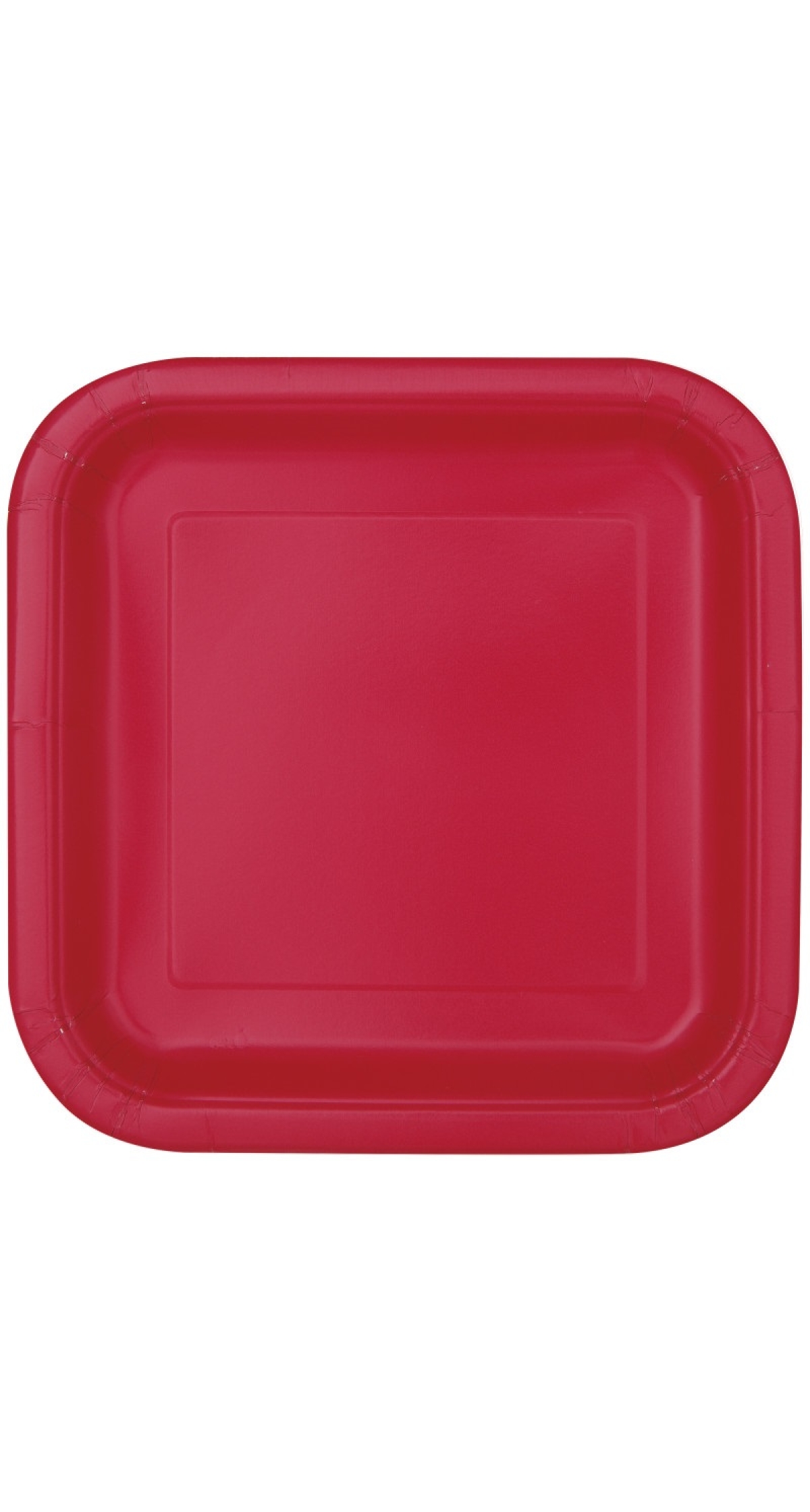 Ruby Red Solid Square 9 Inch Dinner Plates - 14pk