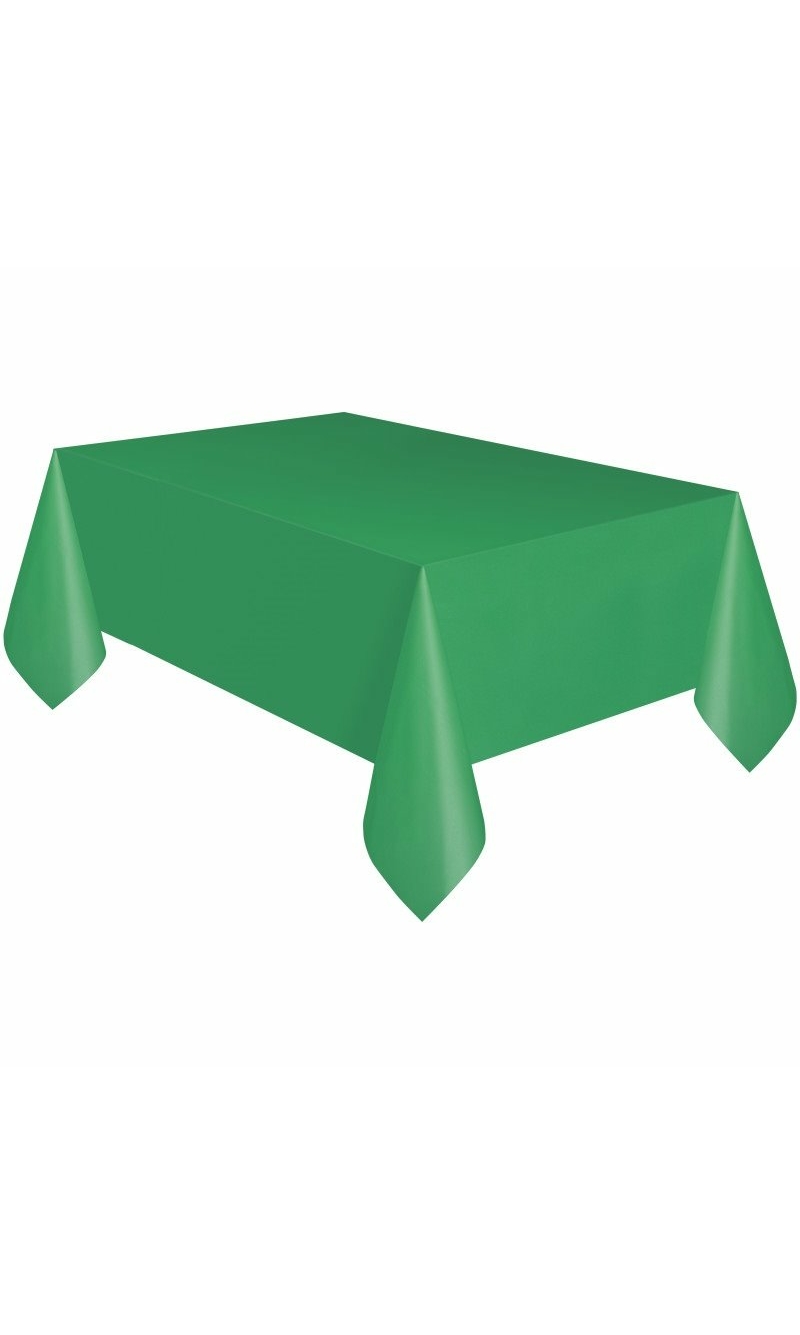 Emerald Green Solid Rectangular Plastic Table Cover - 137 x 274cm