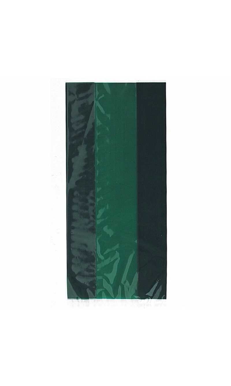 Forest Green Cellophane Bags (12.7cm x 28cm) - 30pk