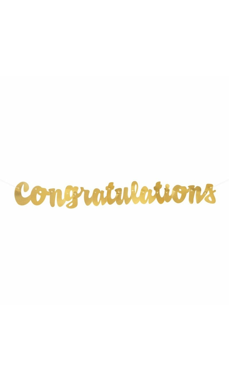 Gold Script Foil Congratulations Decoration Banner