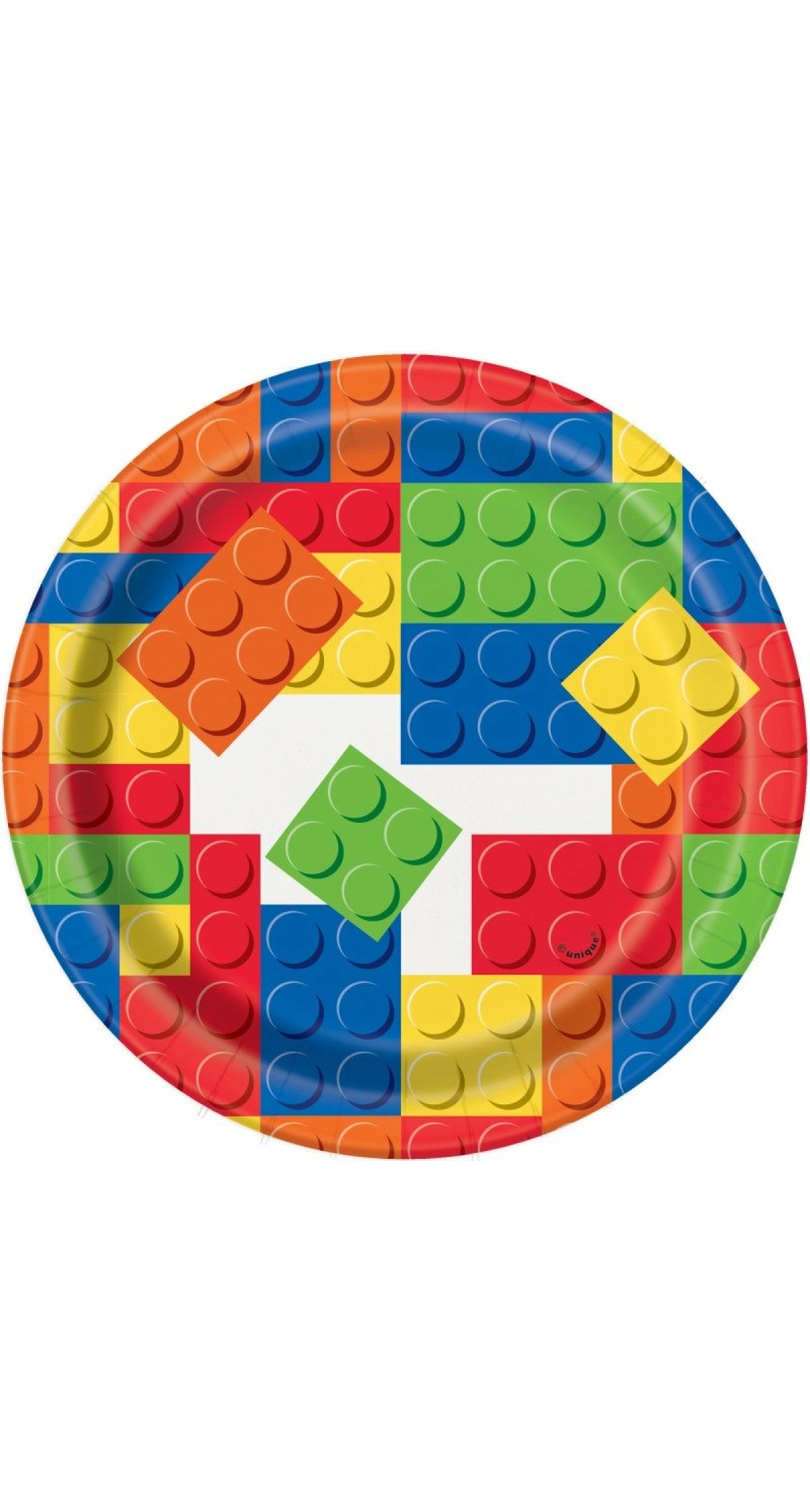 Building Blocks Birthday 7" Dessert Plates - 8pk