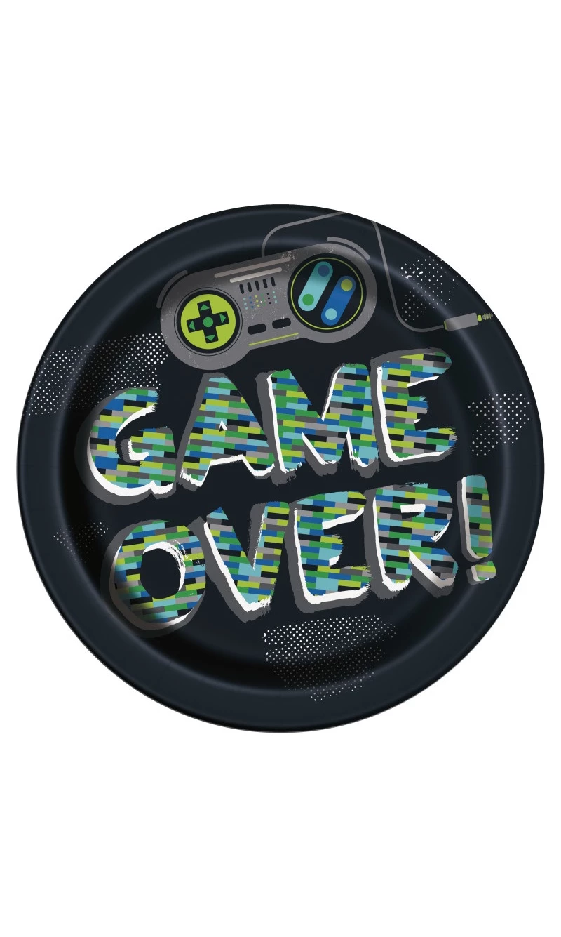 Gamer Birthday Round 9 Inch Dinner Plates - 8pk