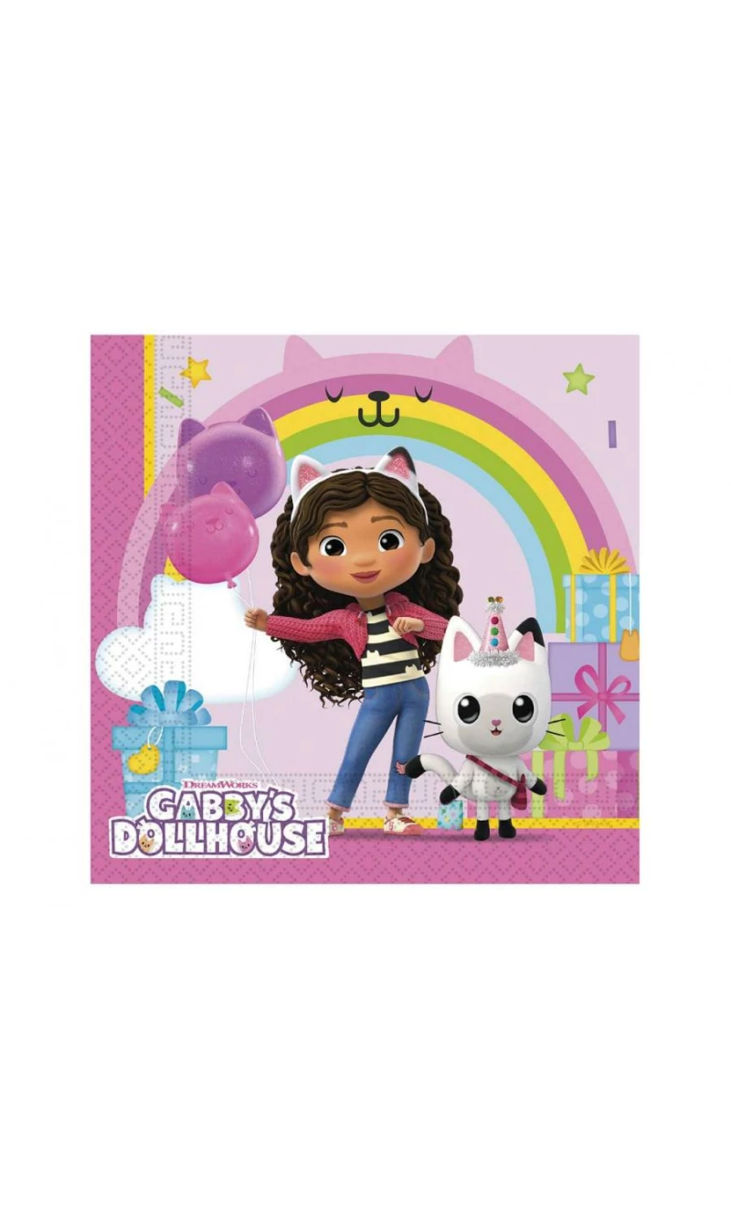 Gabby's Dollhouse Party Paper Napkins 33x33cm - 20pk