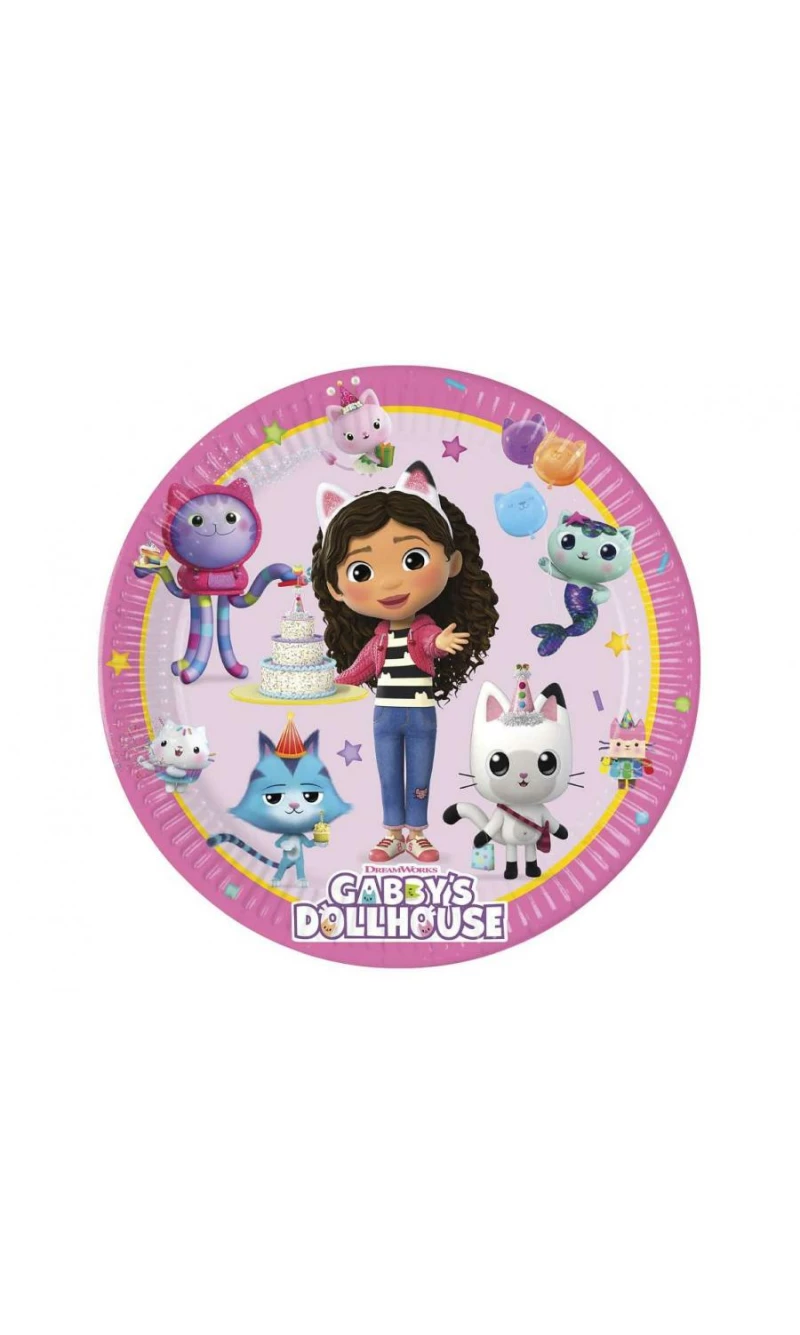 Gabby's Dollhouse Party Paper Plates 23cm - 8pk
