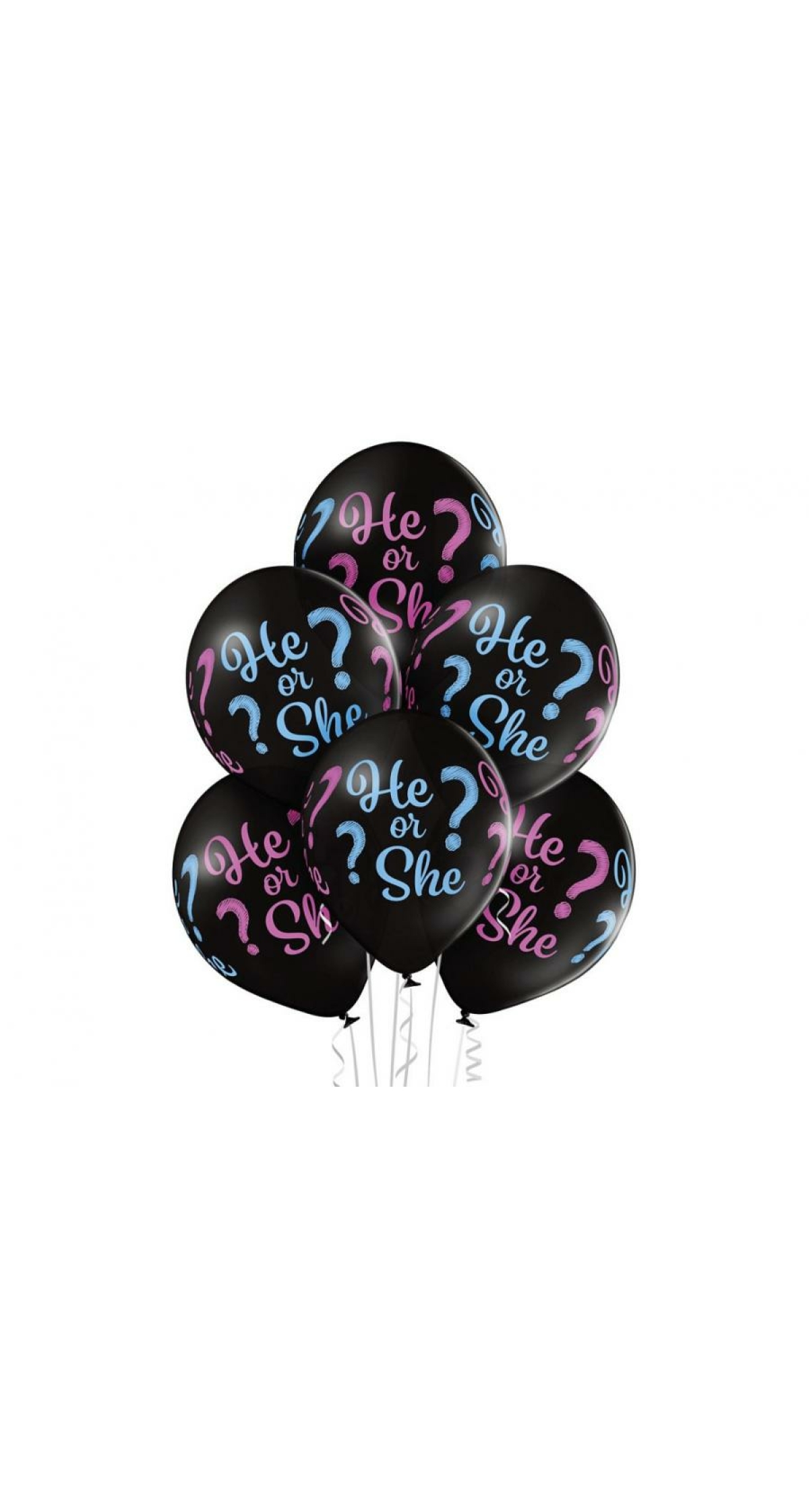 Gender Reveal Latex Balloons He or She? - 6pk