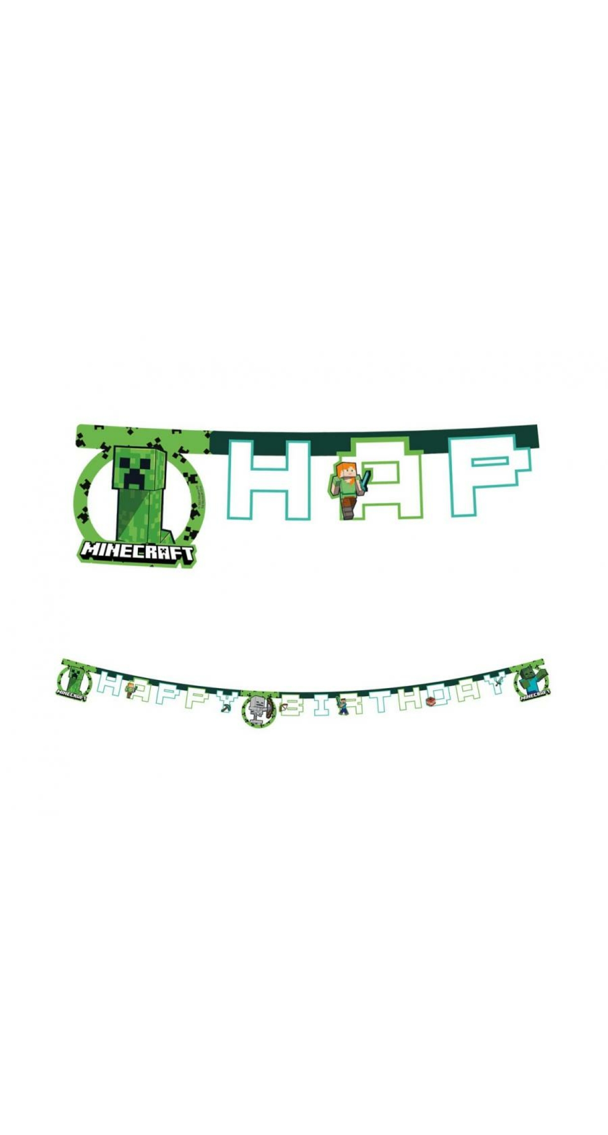 Minecraft Happy Birthday Banner - 200cm