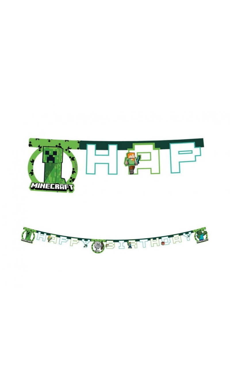 Minecraft Happy Birthday Banner - 200cm