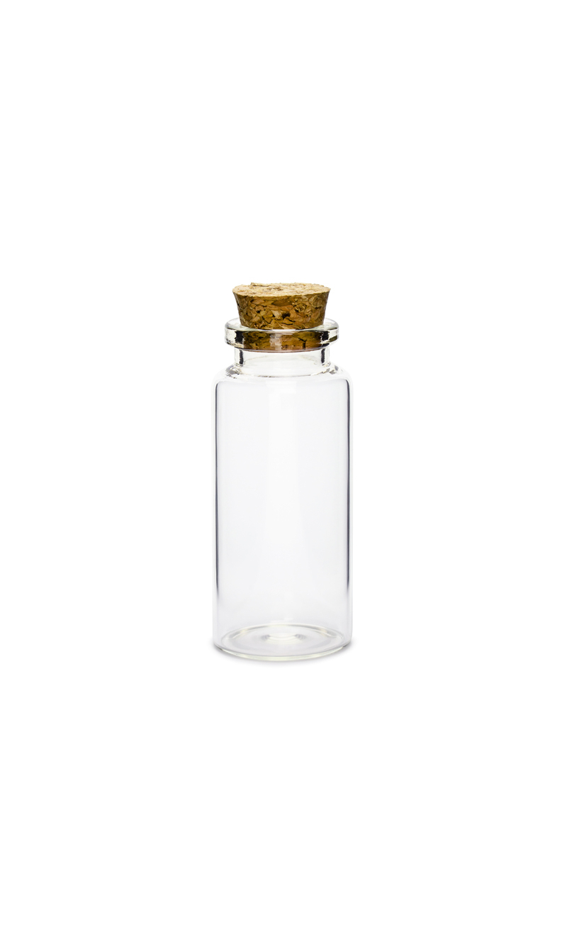 Glass Bottles With Cork Plug 7.5cm (1pkt / 12pc)