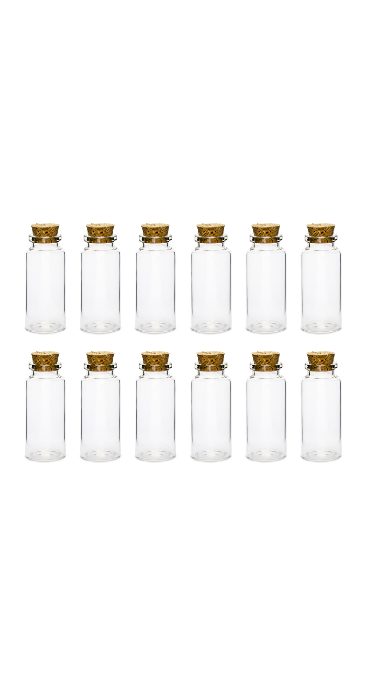 Glass Bottles With Cork Plug 7.5cm (1pkt / 12pc)
