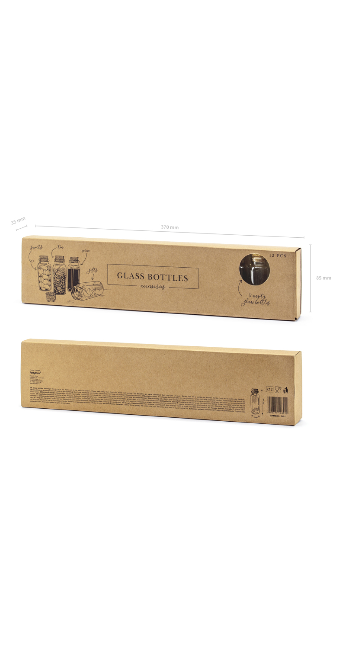 Glass Bottles With Cork Plug 7.5cm (1pkt / 12pc)