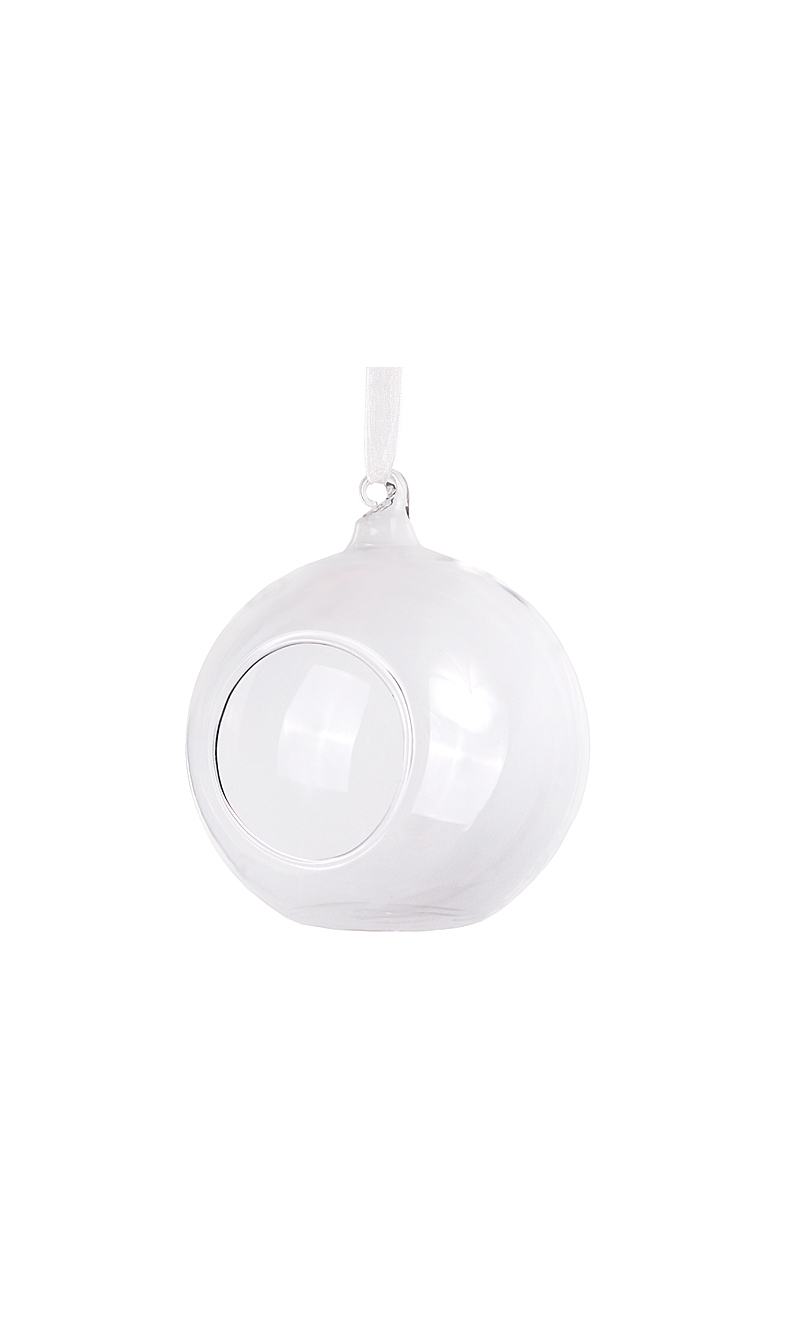 Glass Balls With Ribbon 10cm - 1pc