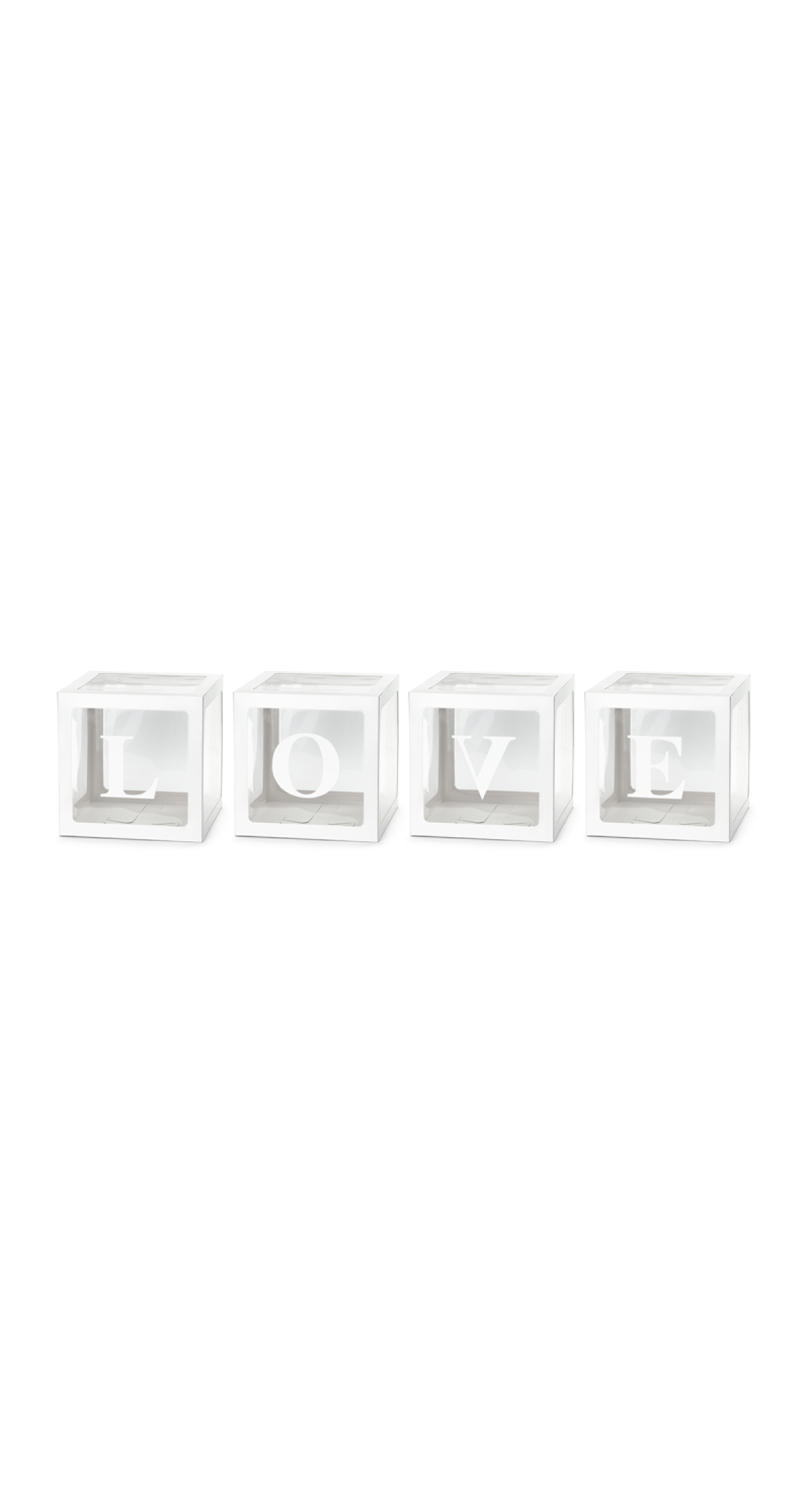 Balloon Boxes Love 30x30cm White (1pkt / 4pc)
