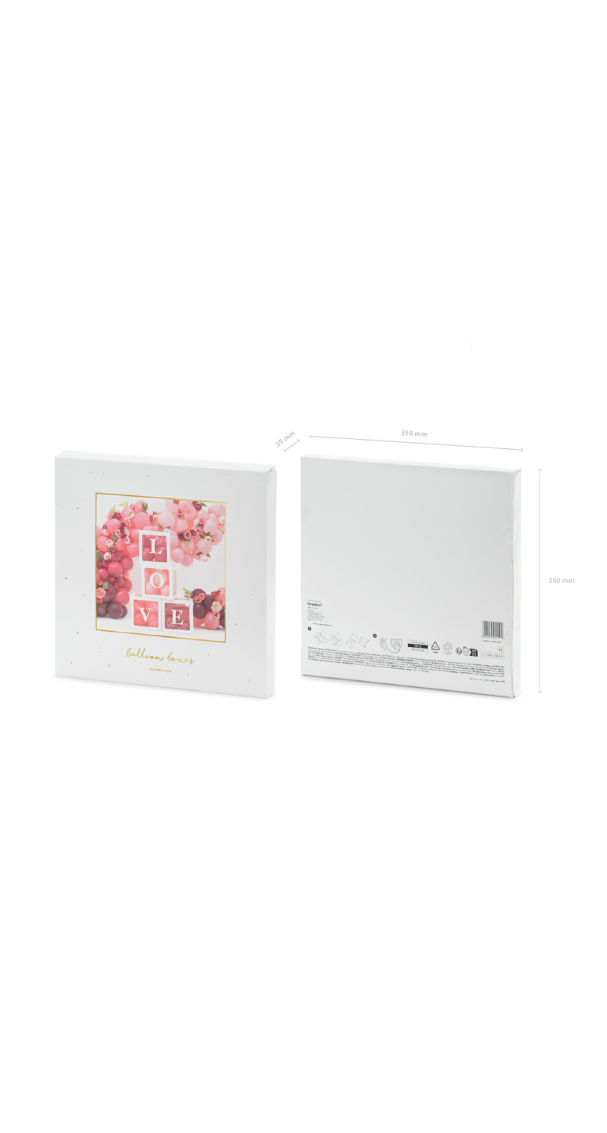 Balloon Boxes Love 30x30cm White (1pkt / 4pc)