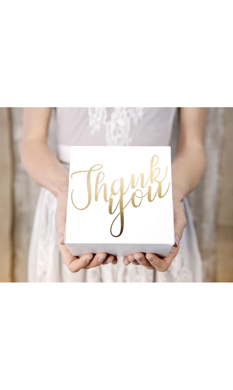 Decorative Cake Boxes - Thank You Gold - (1pkt / 10pc)