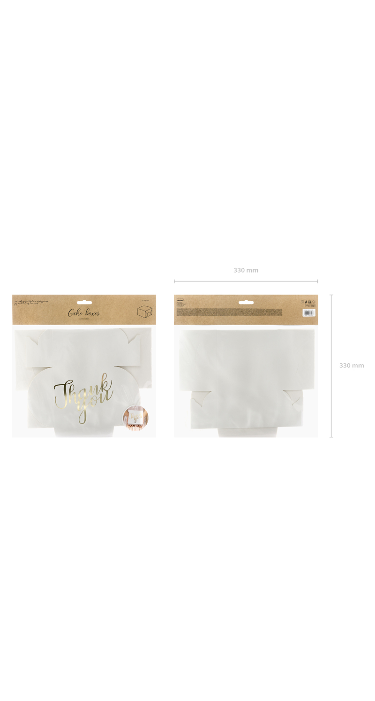 Decorative Cake Boxes - Thank You Gold - (1pkt / 10pc)