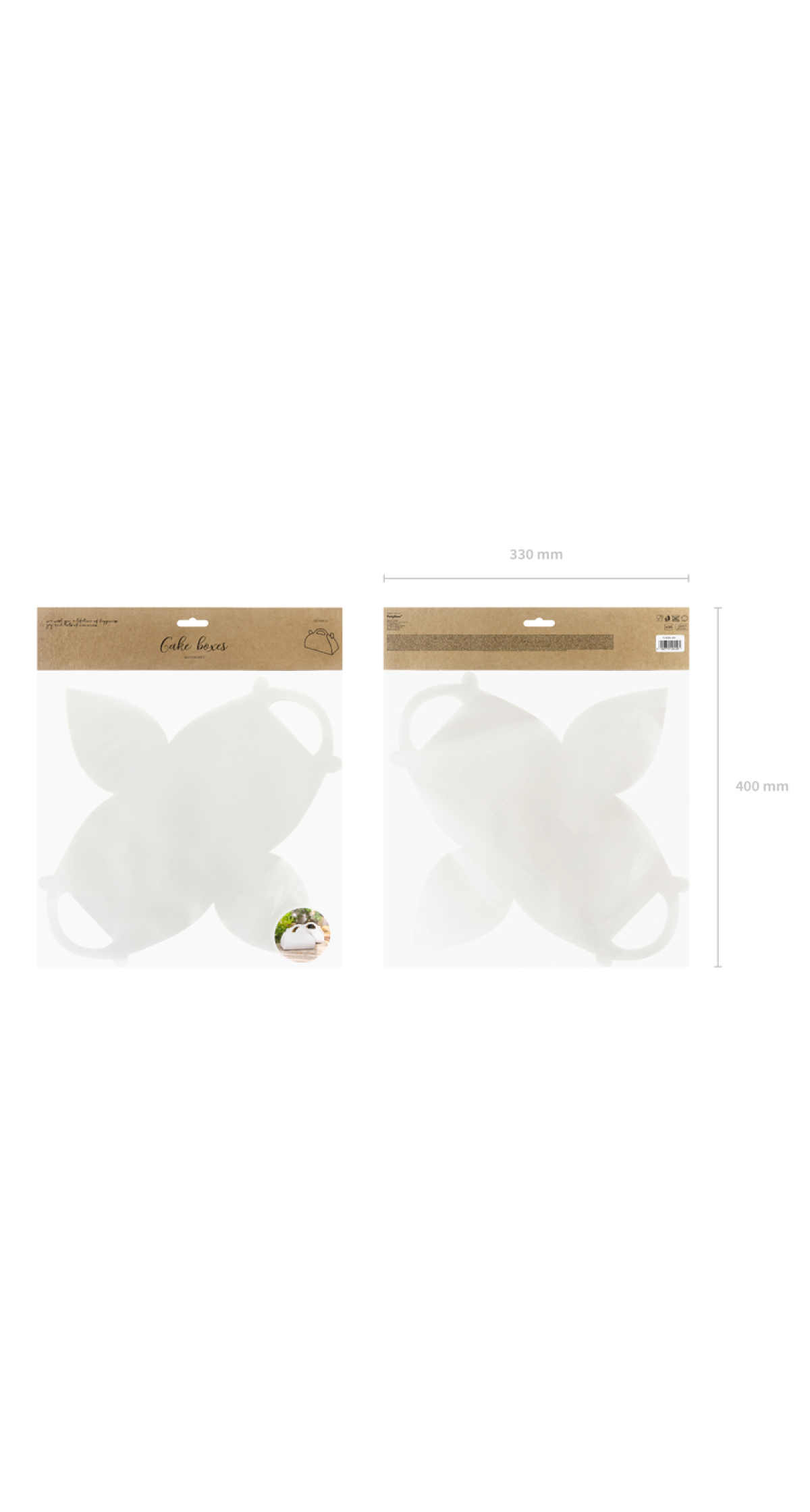 Decorative Cake Boxes White 16x8.5x9.5cm. (1pkt / 10pc)