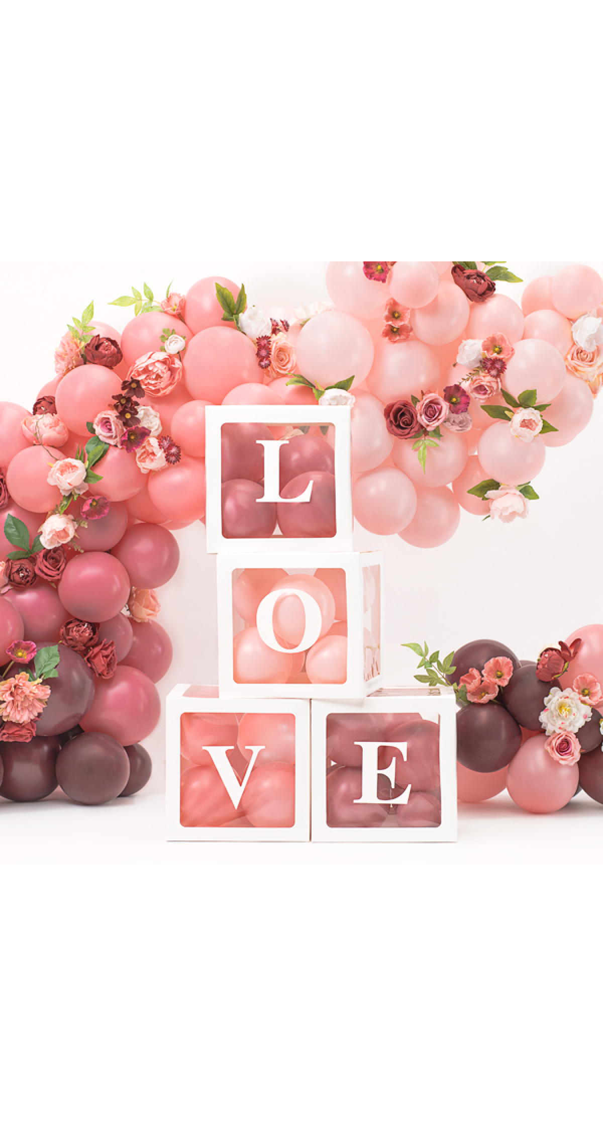 Balloon Boxes Love 30x30cm White (1pkt / 4pc)