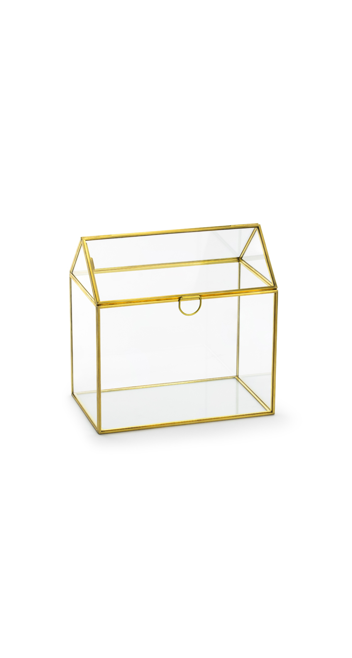 Glass Gift Card Holder Gold 13x21x21cm