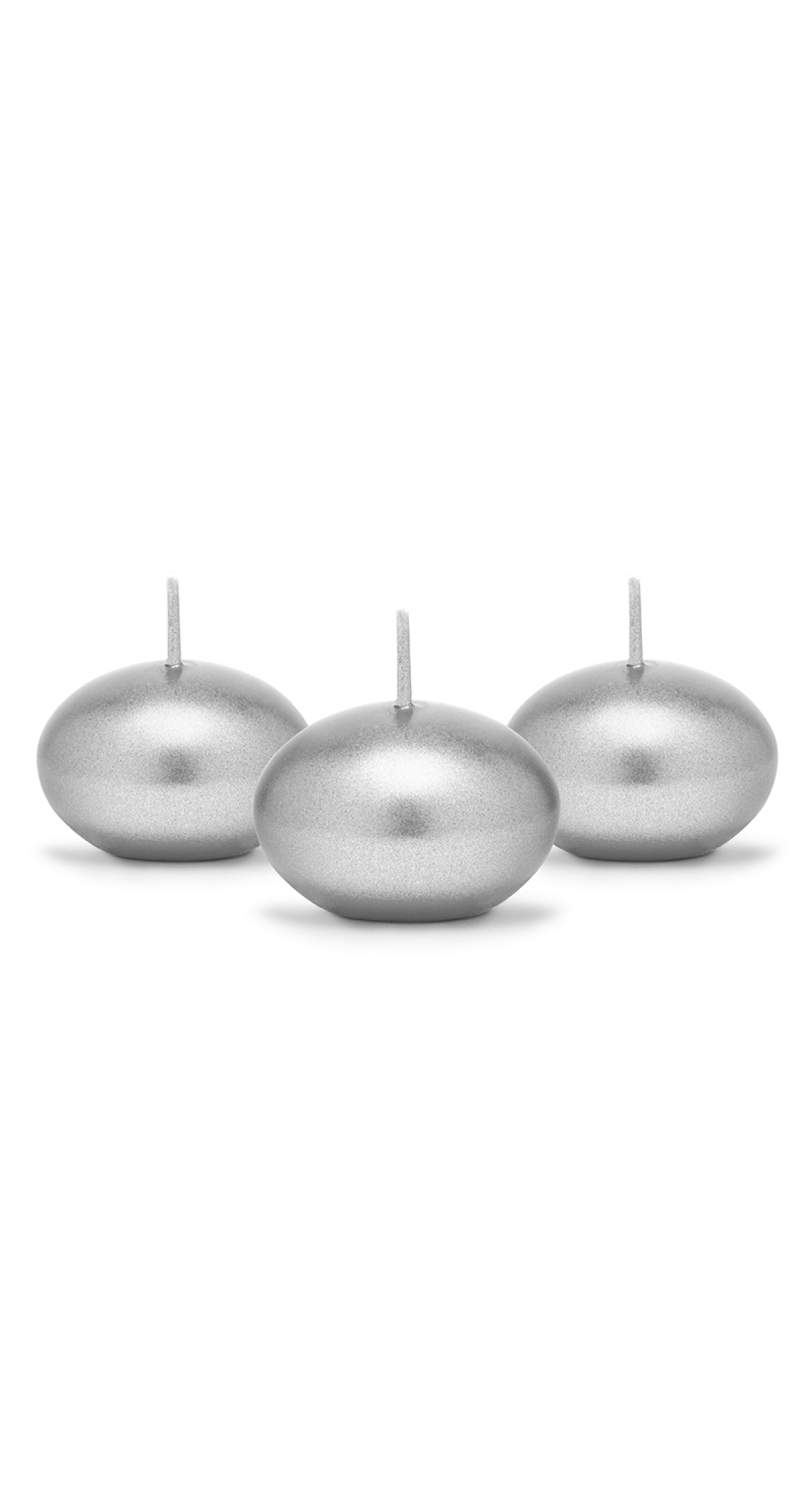 Floating Candle Disc Metallic Silver 4cm - 1pc
