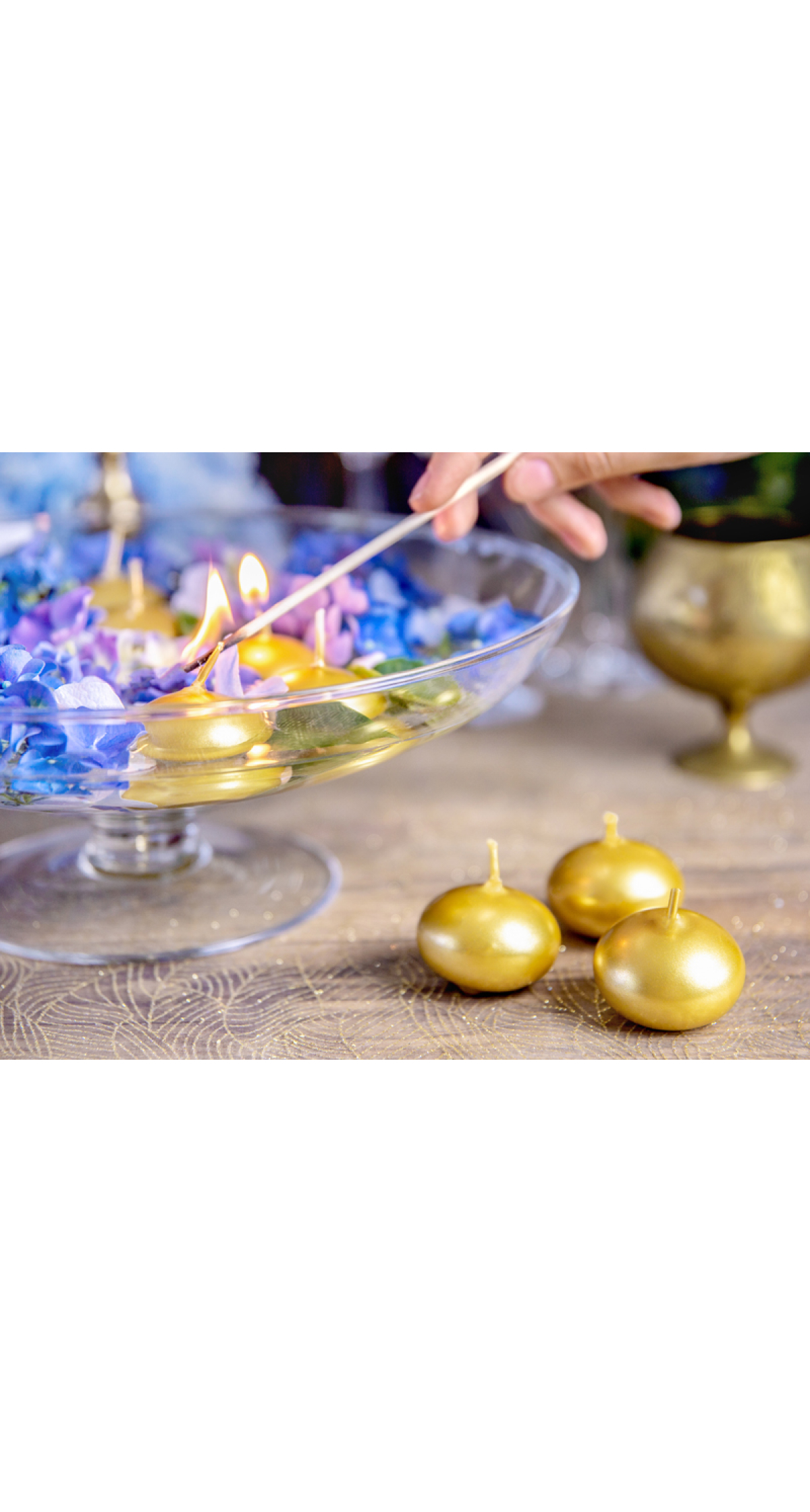 Floating Candle Disc Metallic Gold 4cm - 1pc