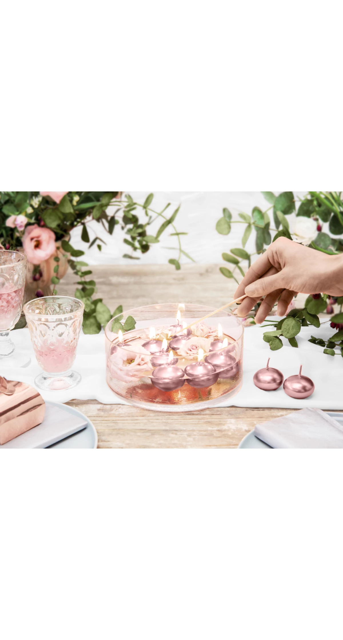 Floating Candle Disc Metallic Rose Gold 4cm - 1pc