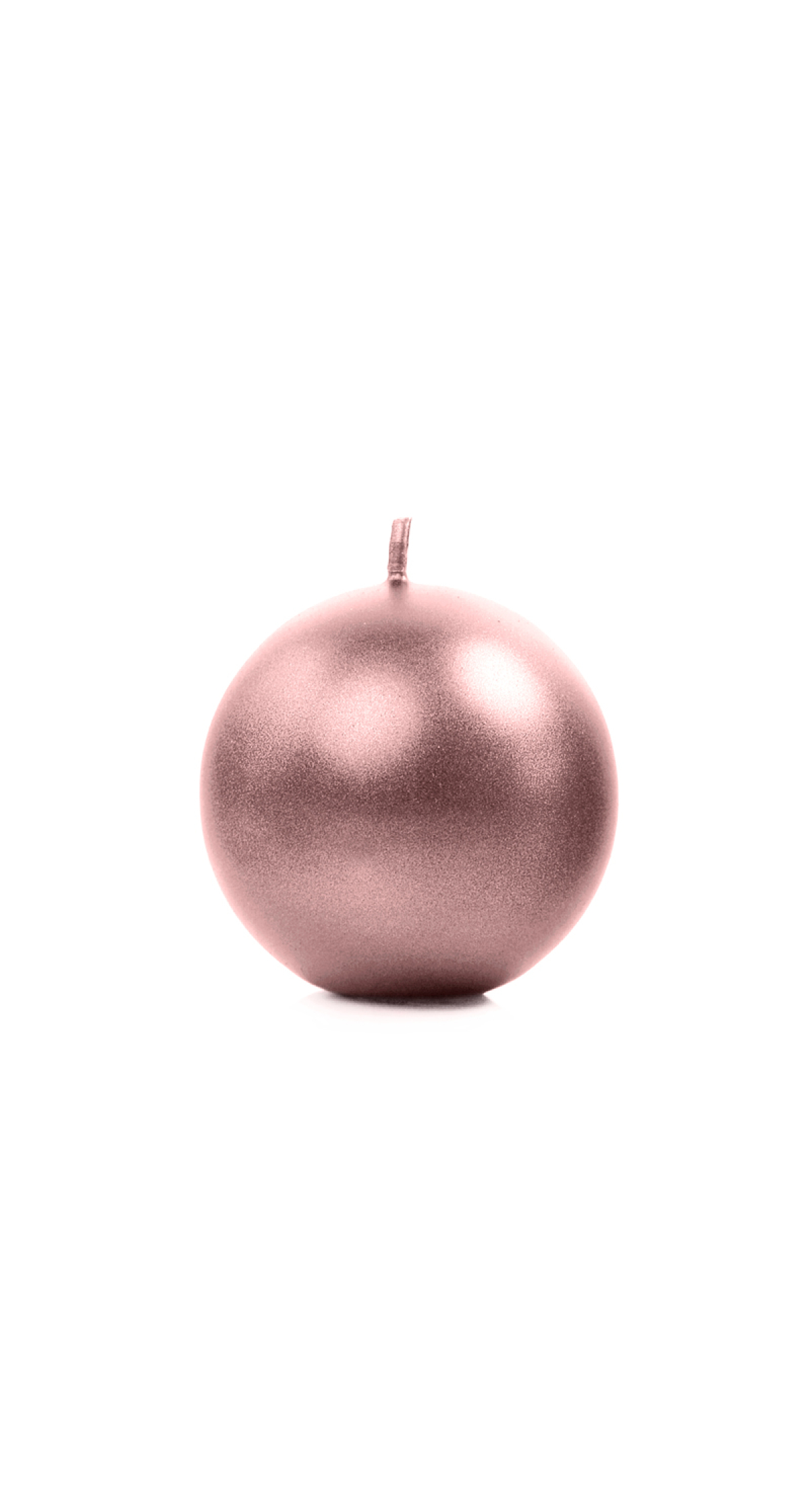 Candle Sphere Metallic Rose Gold 8cm - 1pc