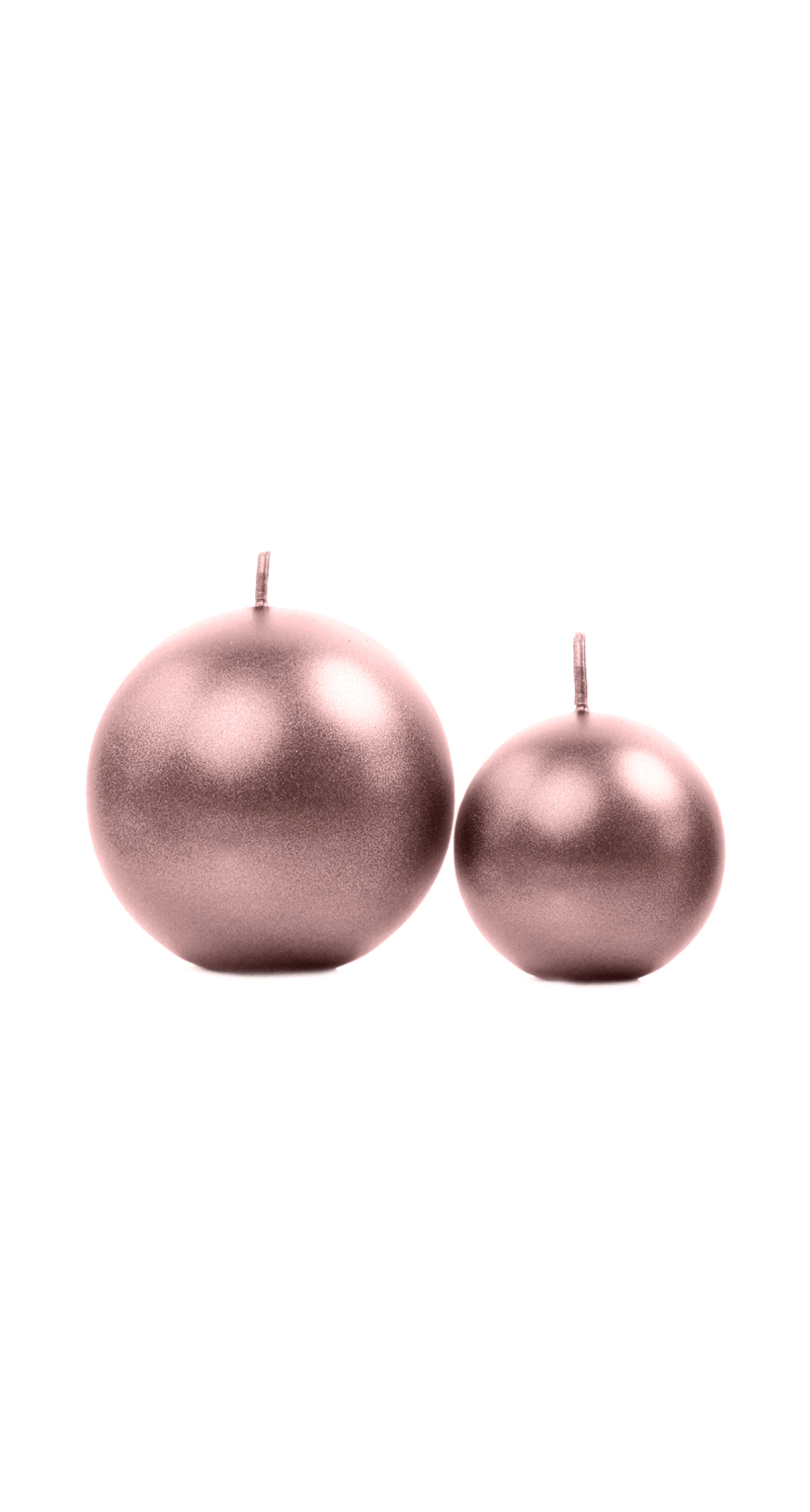 Candle Sphere Metallic Rose Gold 8cm - 1pc