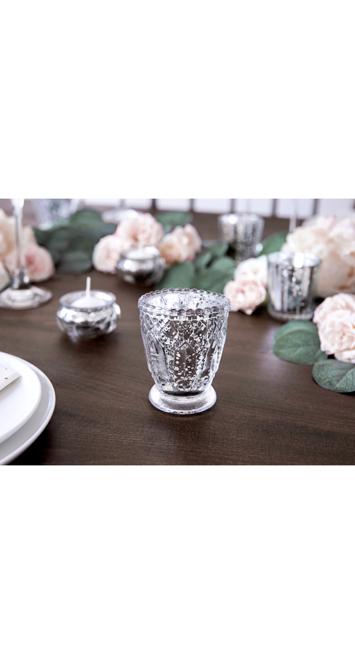 Candle Holder Silver 8cm - 1pc