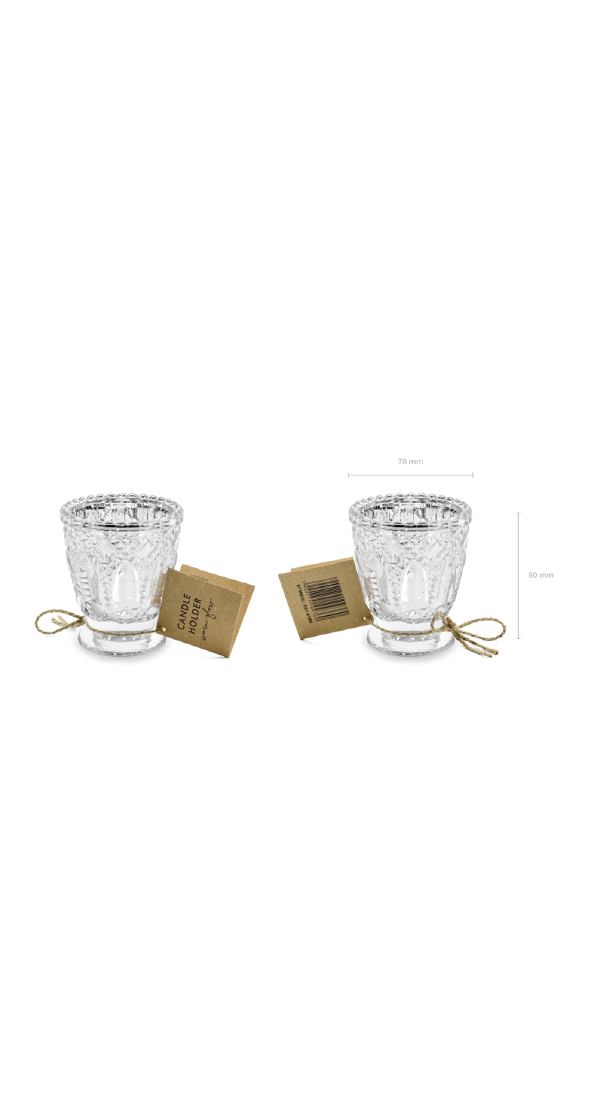 Candle Holder Silver 8cm - 1pc