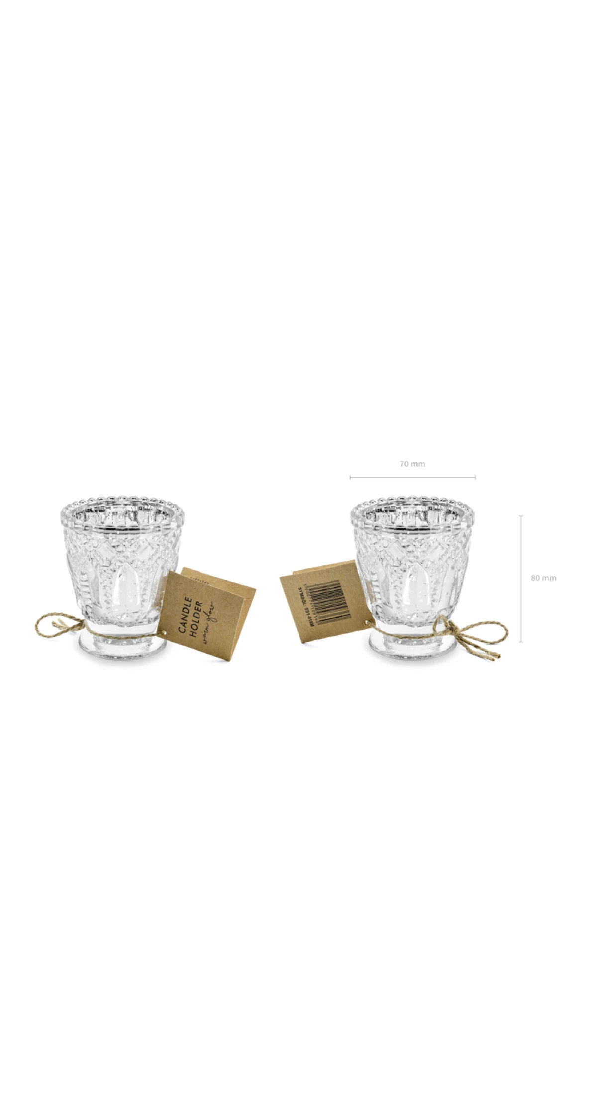 Candle Holder Silver 8cm - 1pc