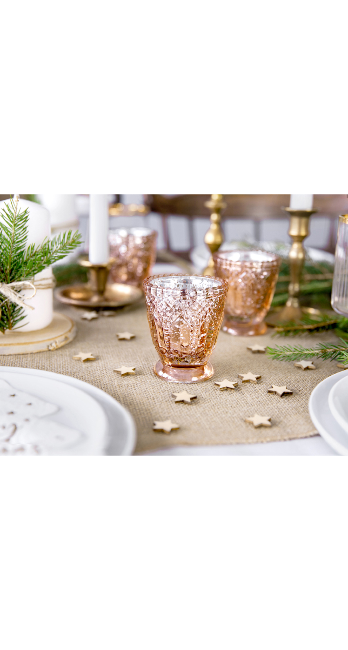 Candle Holder Rose Gold 8cm - 1pc